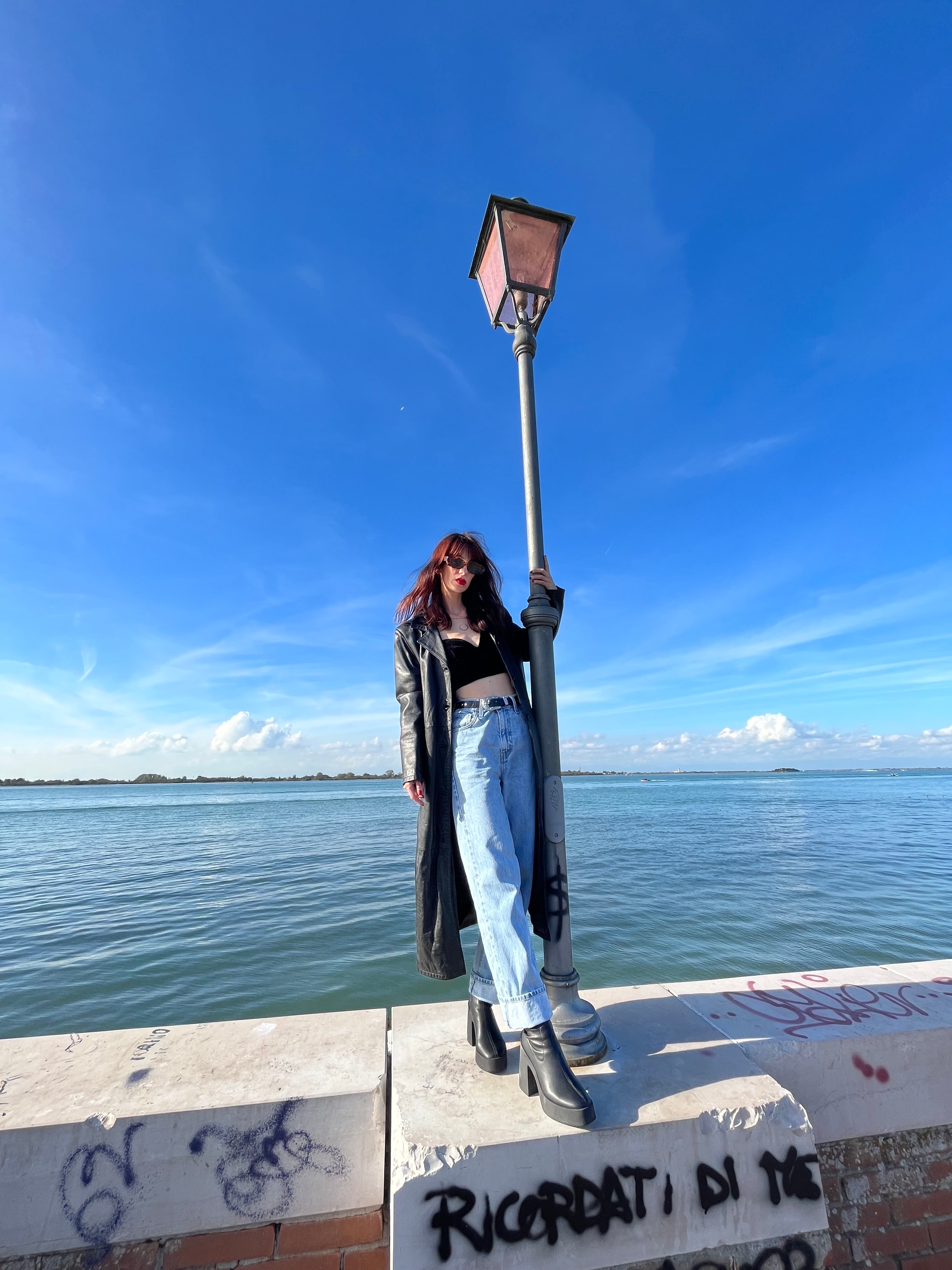 Cappotto lungo in pelle