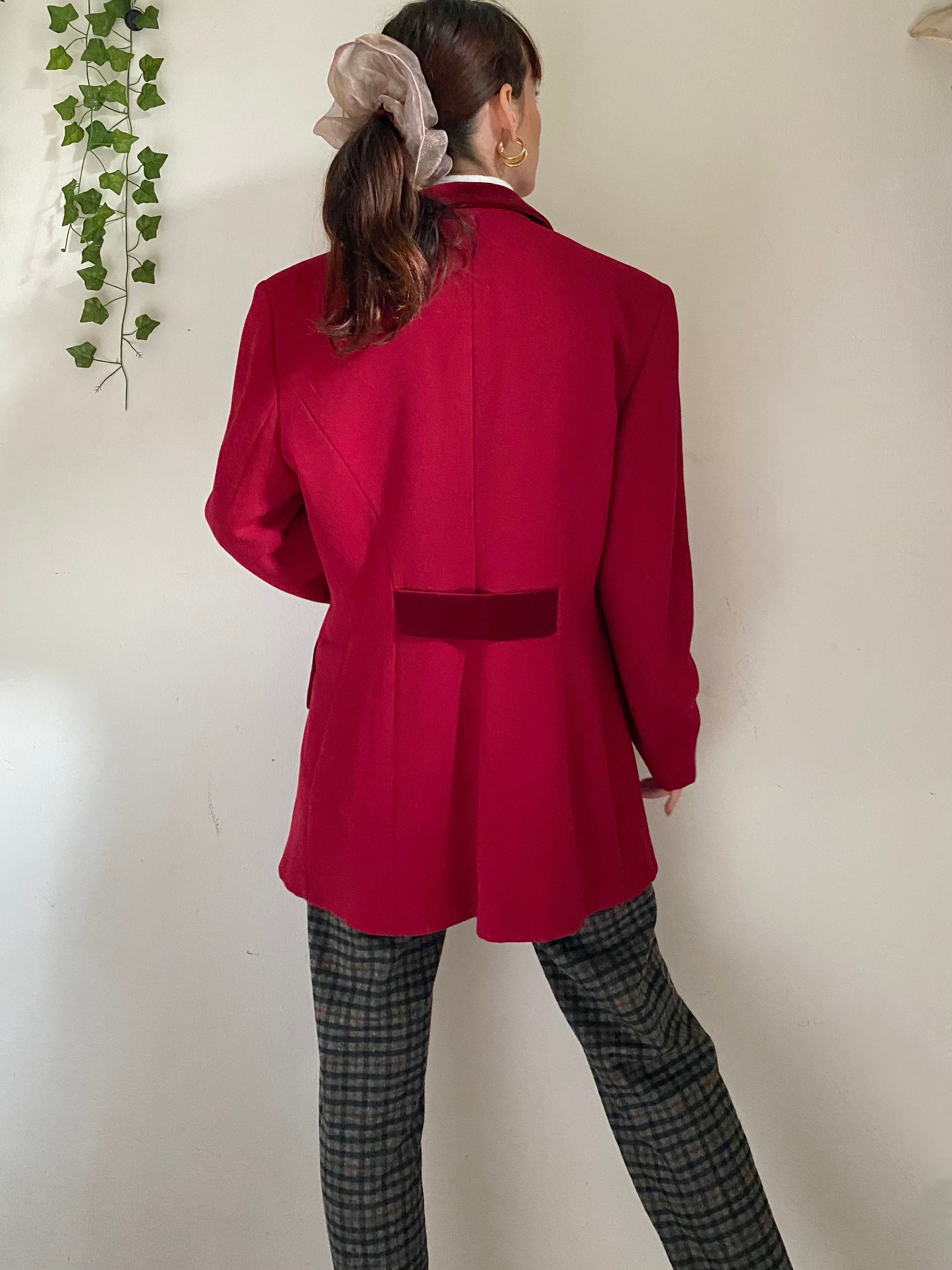 Blazer con dettagli in velluto monopetto