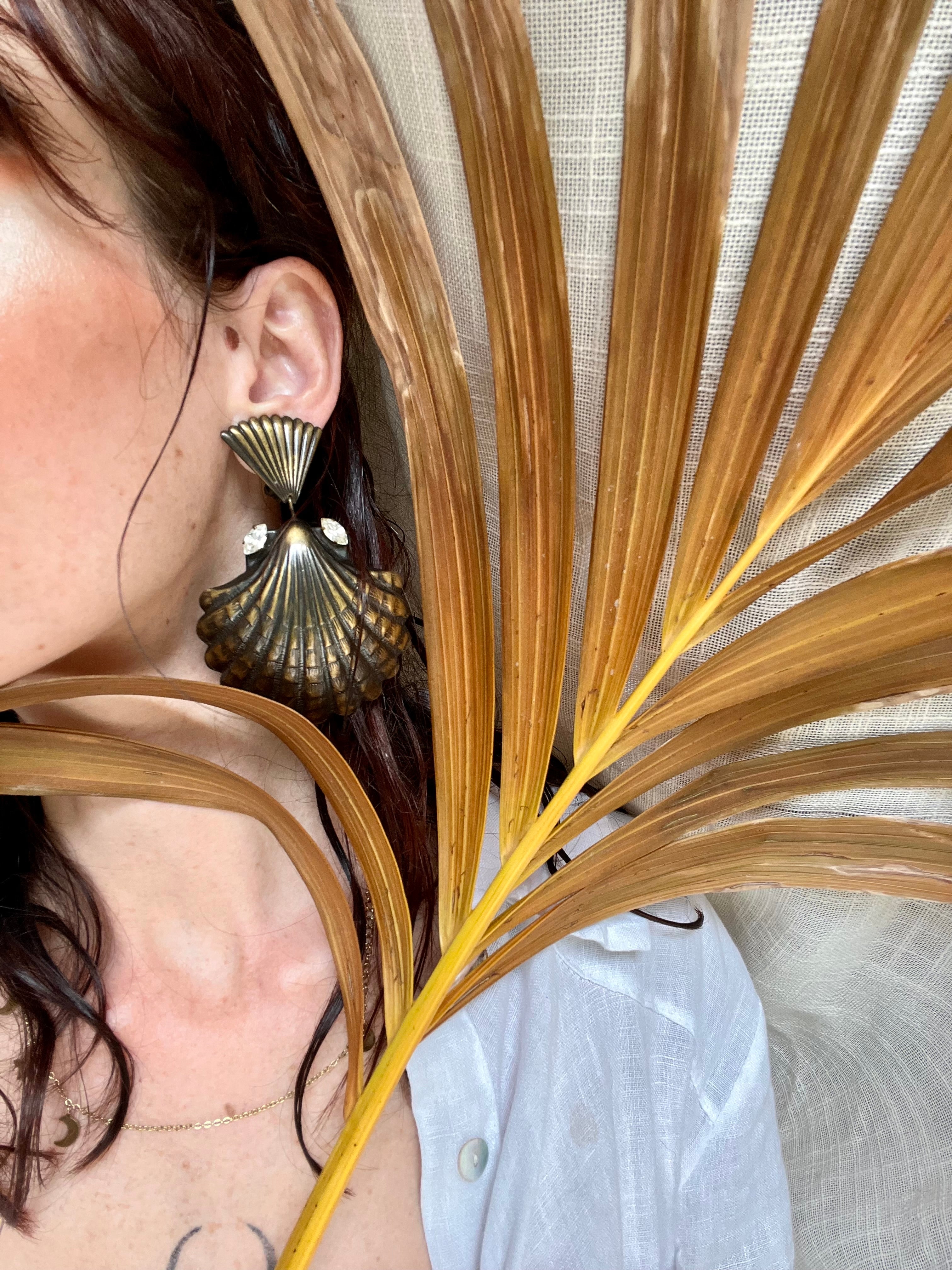 Boucles d'oreilles maxi coquillage mélancolie de la mer