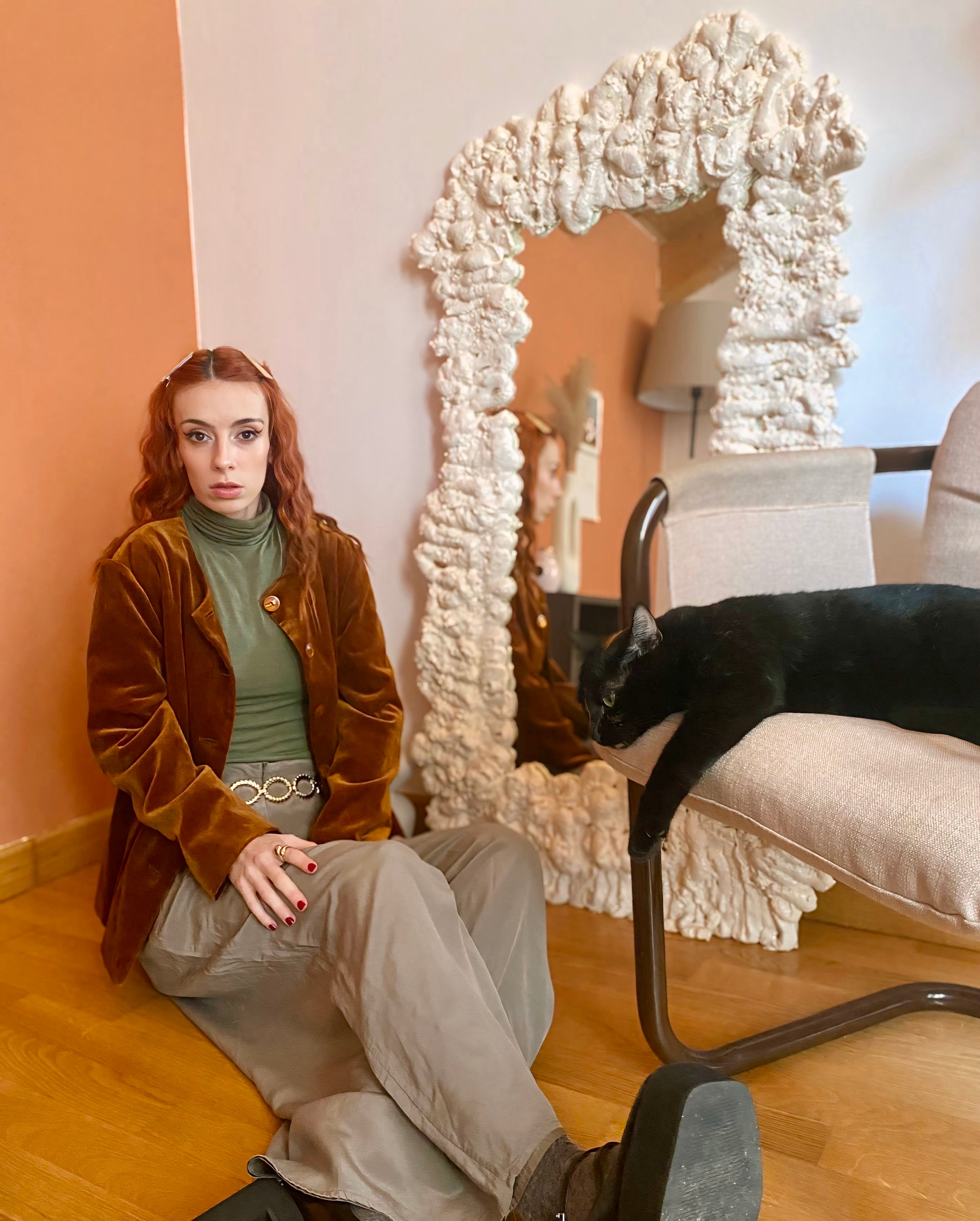 Blazer caramello in velluto