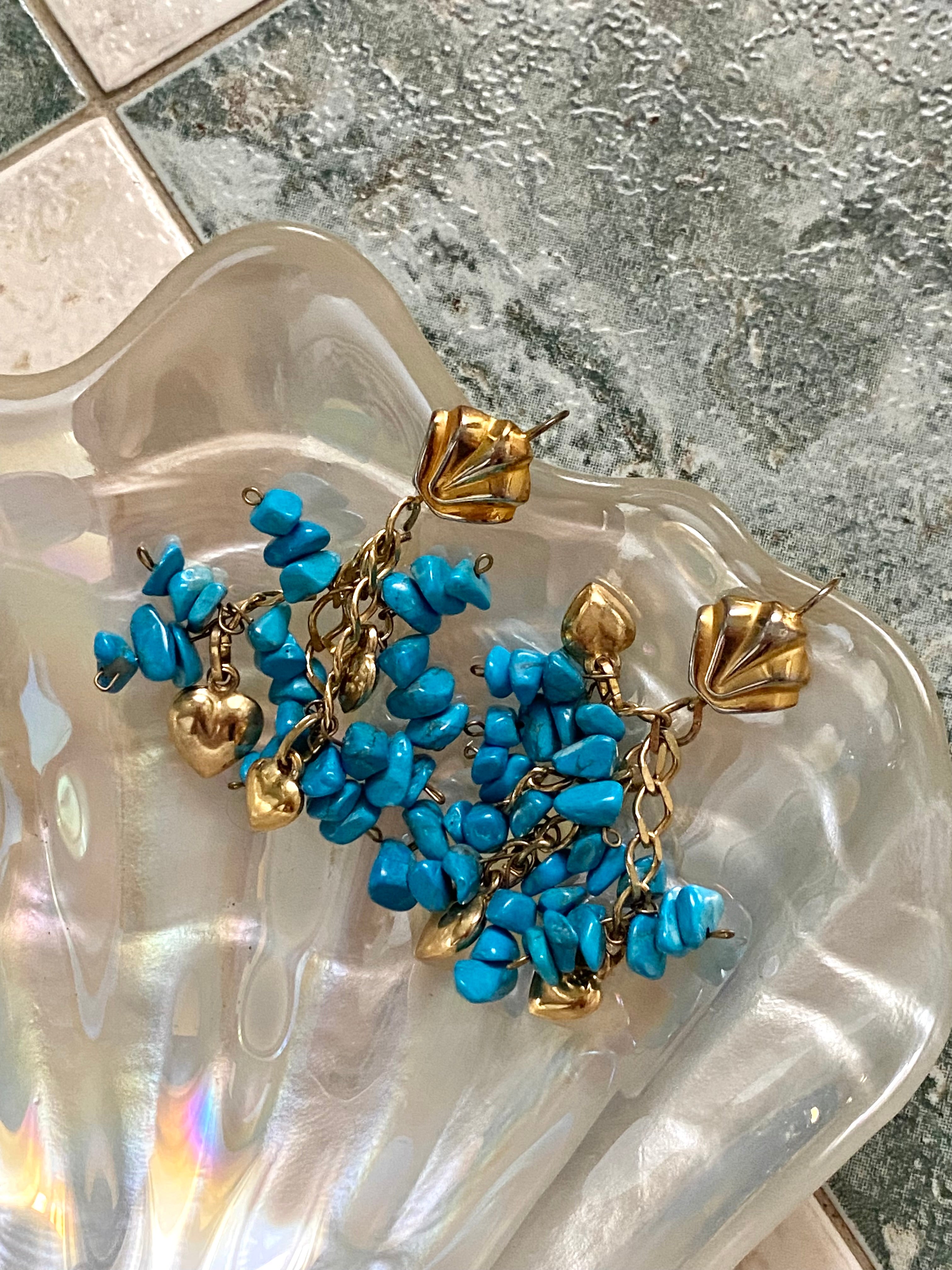 Ischia Orecchini a conchiglia e turchesi