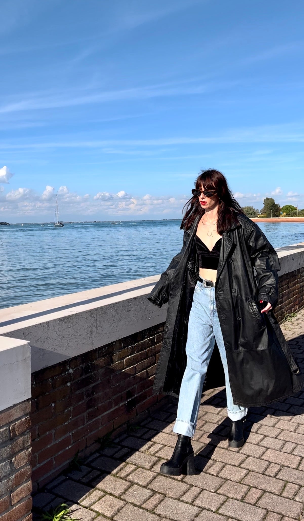 Trench oversize en cuir