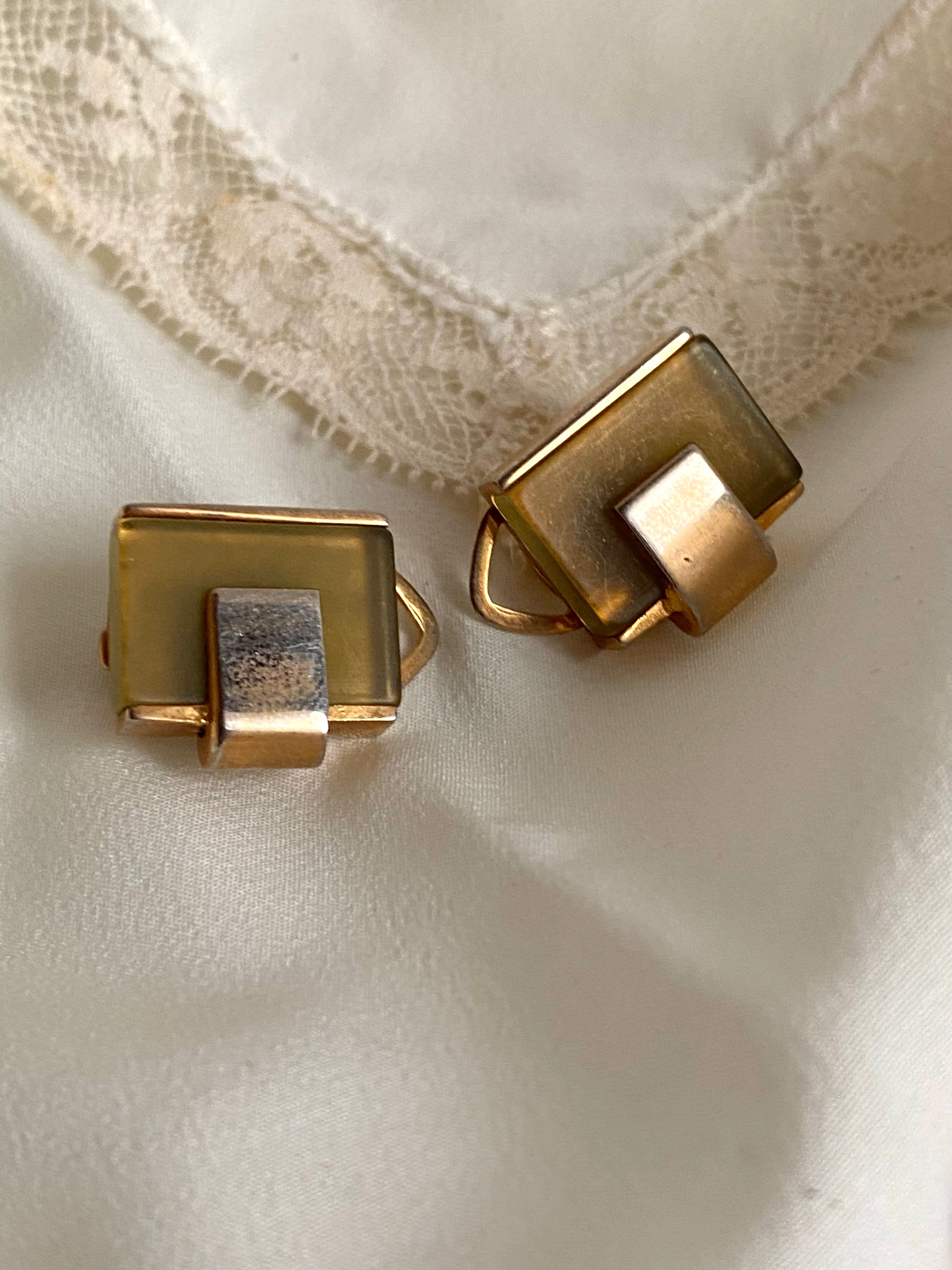 Orecchini a clip oliva ‘60s