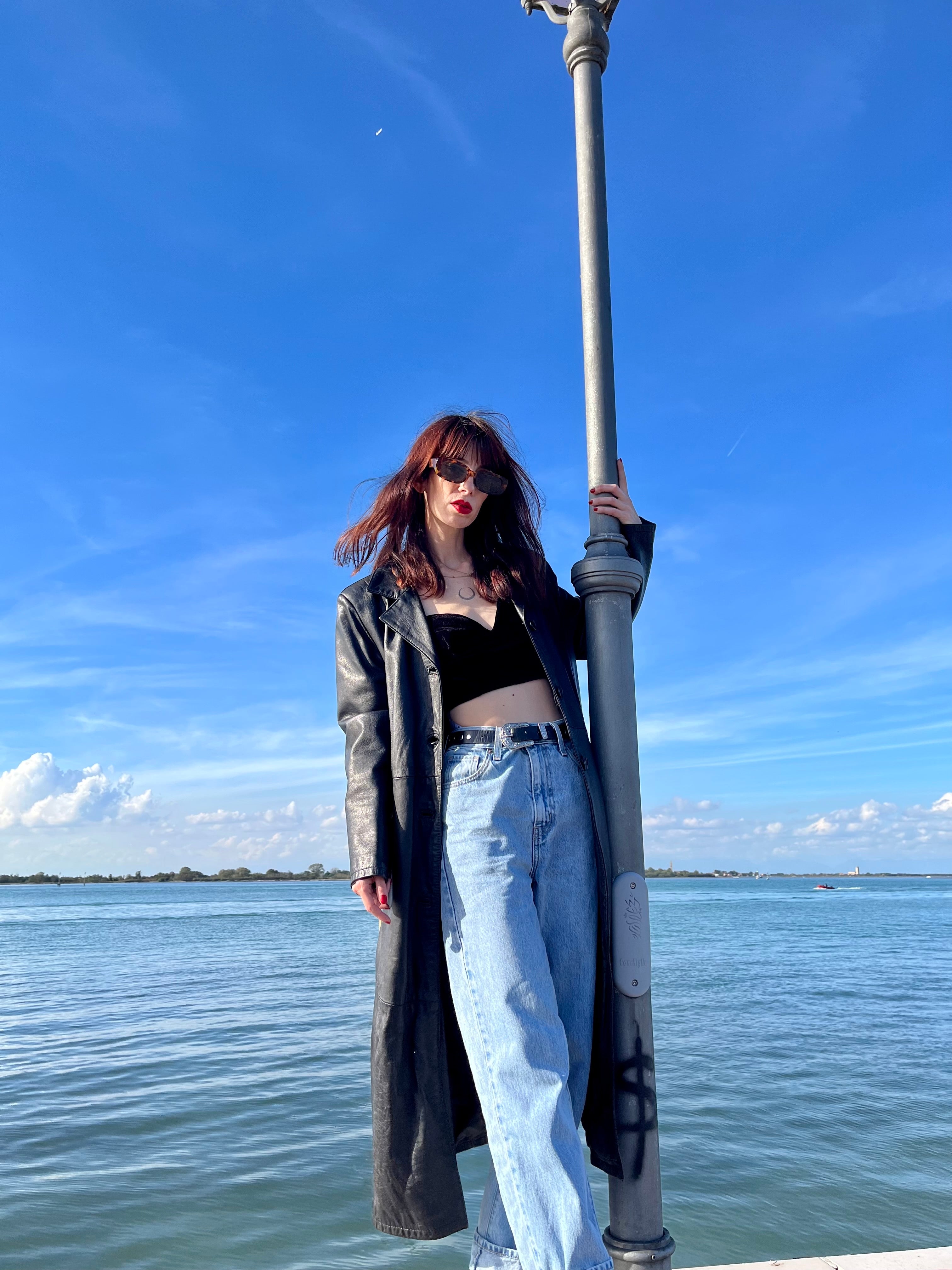 Cappotto lungo in pelle