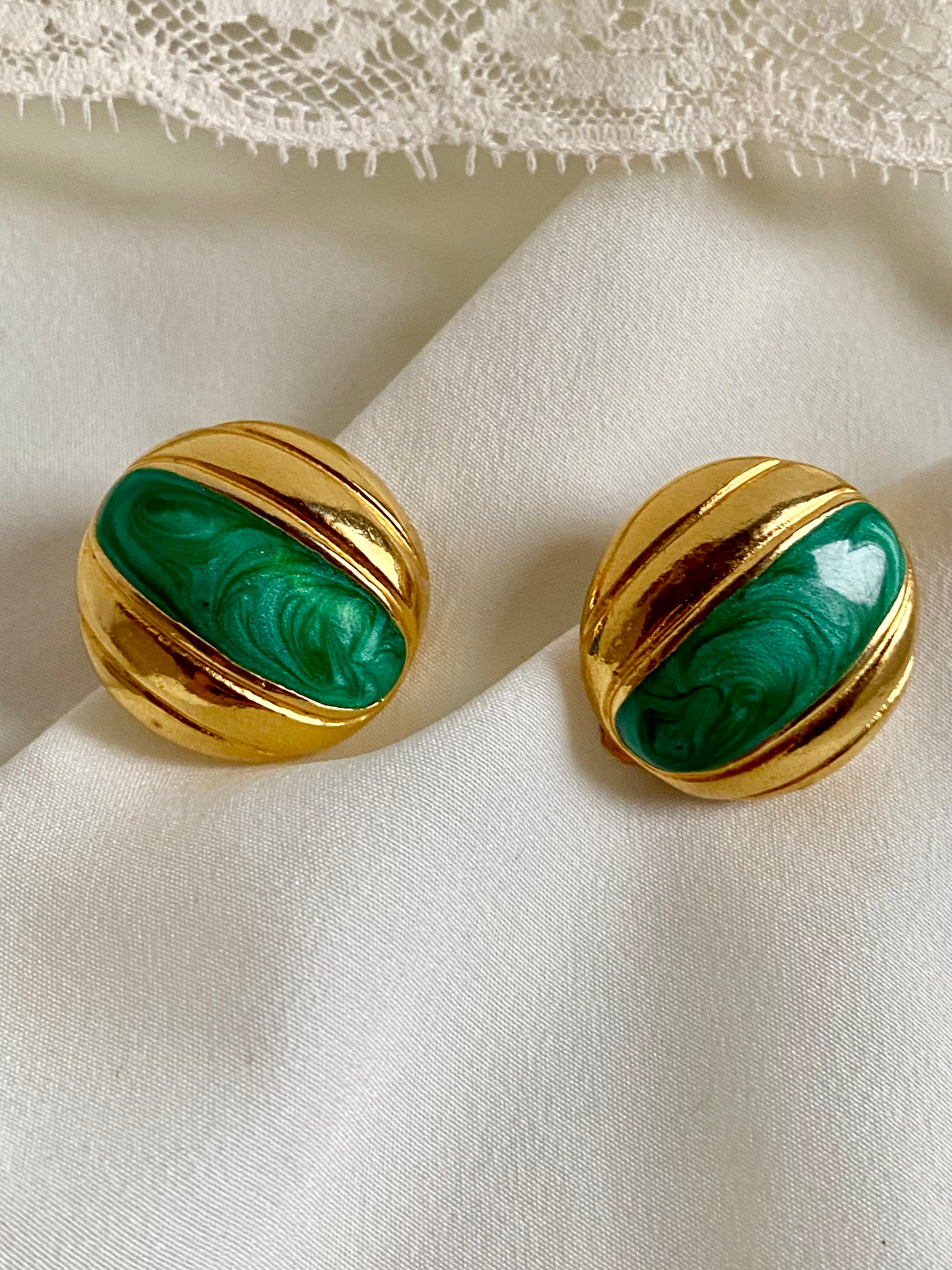 ALGA Orecchini smeraldo smaltati