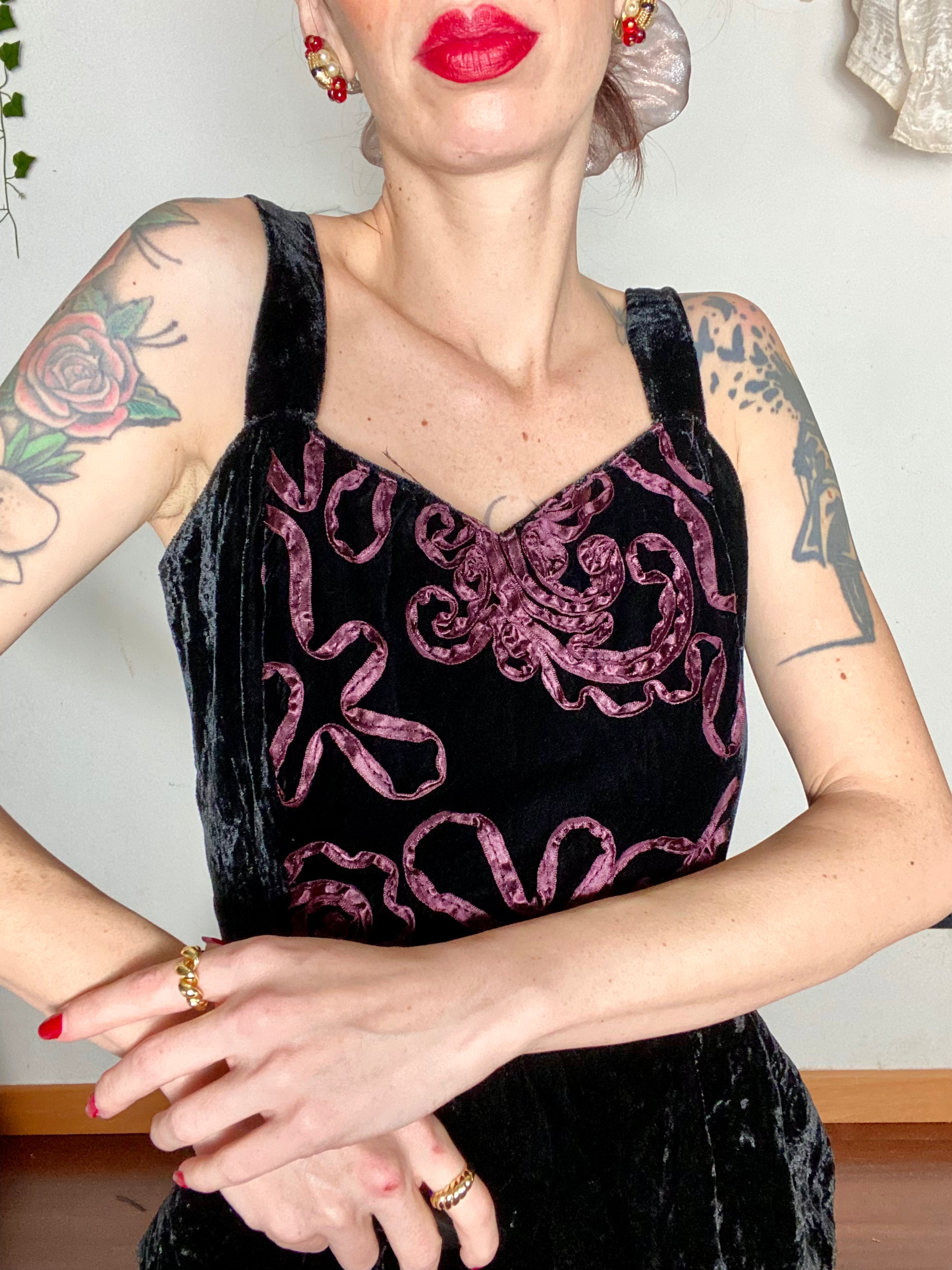 Mini abito da sera baloon in velluto