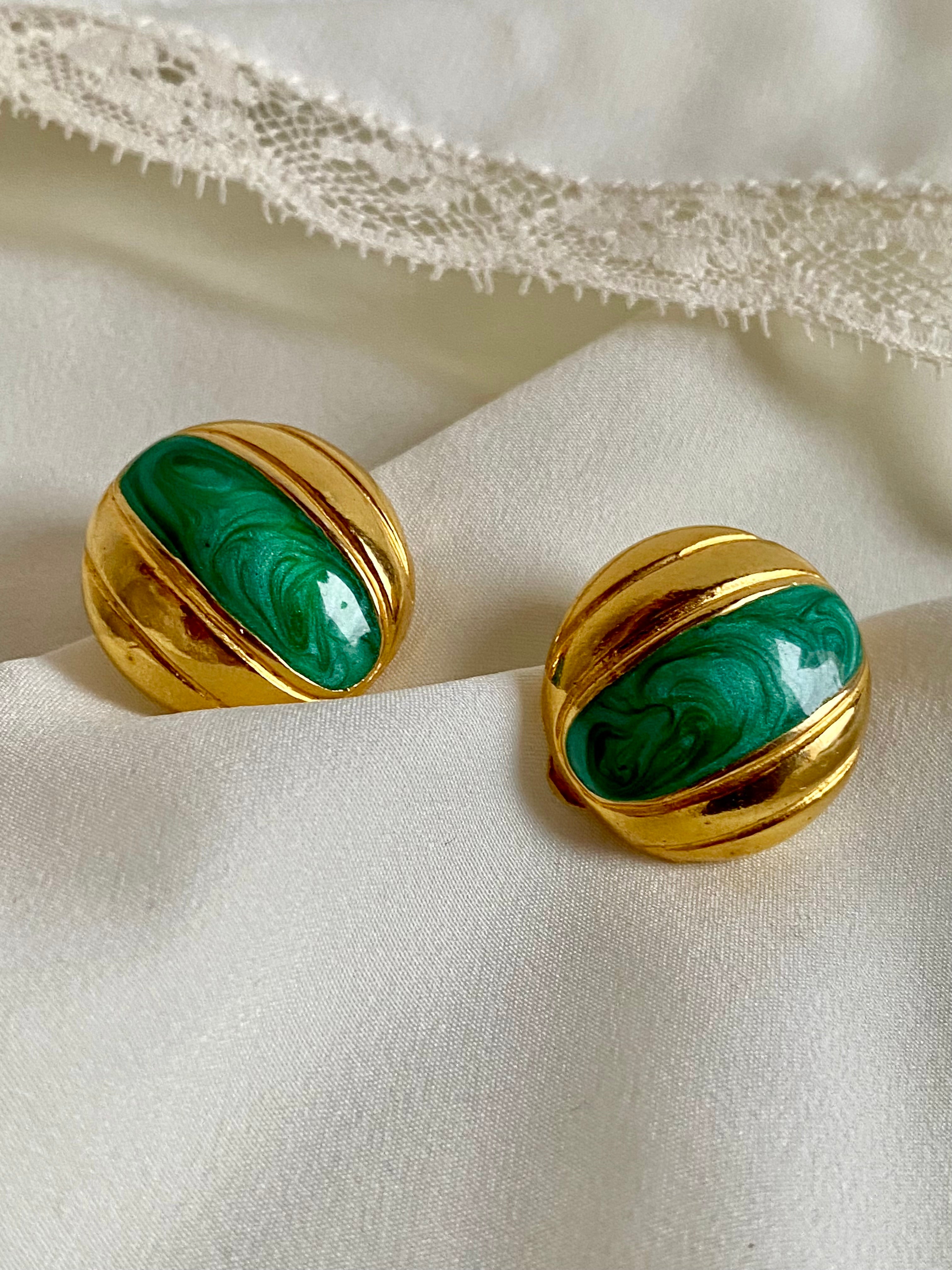 ALGA Orecchini smeraldo smaltati