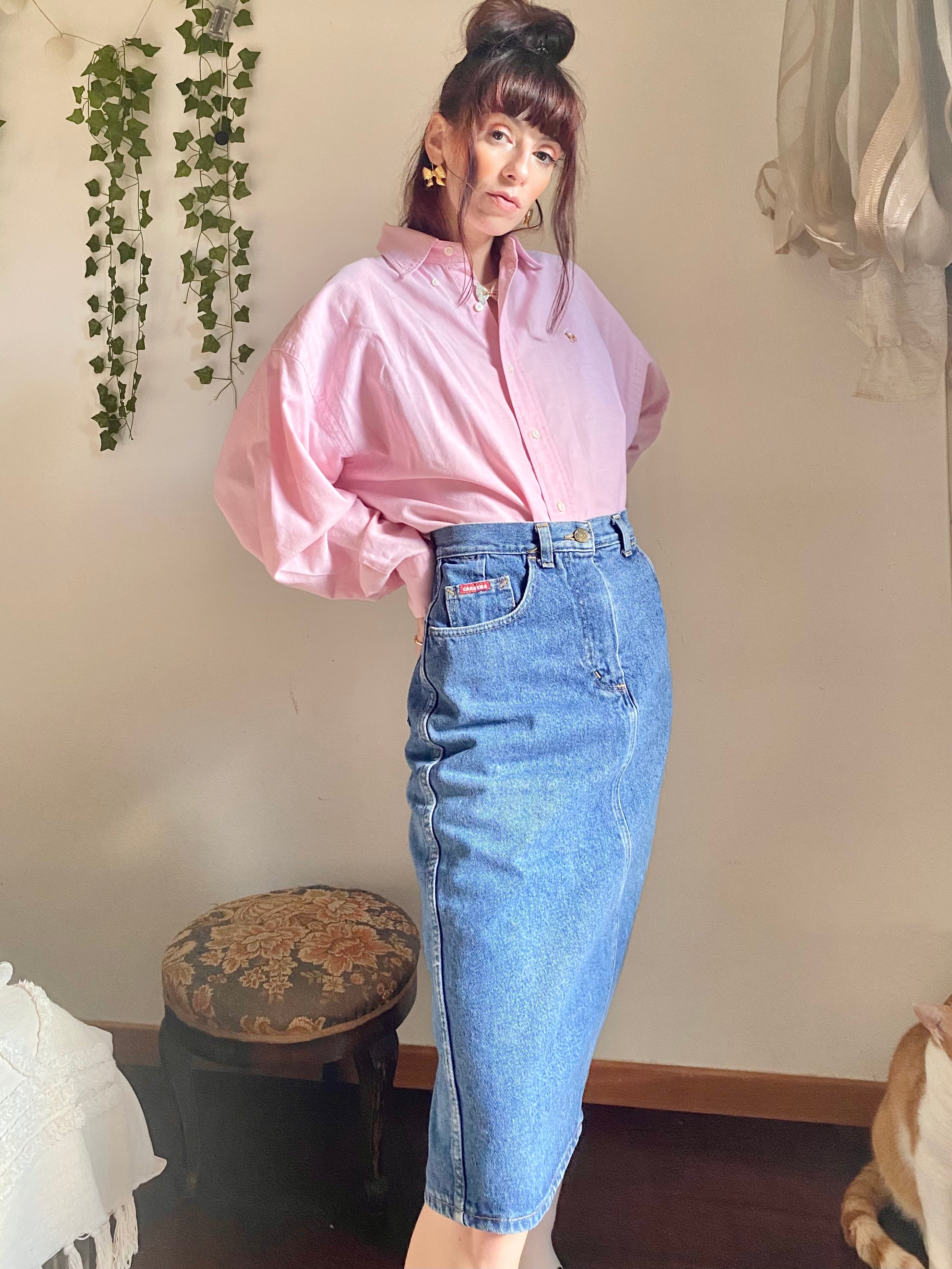 Gonna Carrera midi in jeans