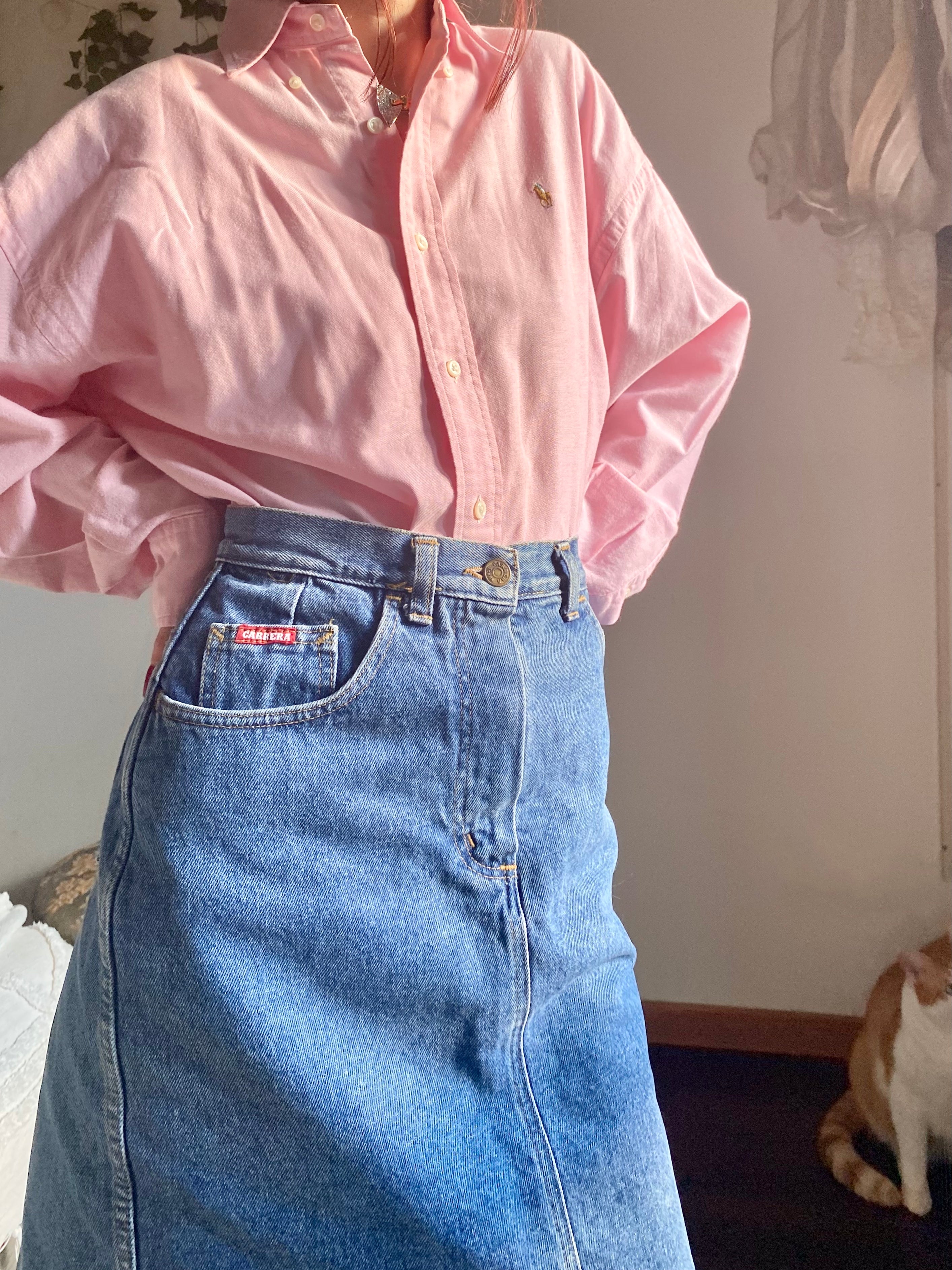 Gonna Carrera midi in jeans