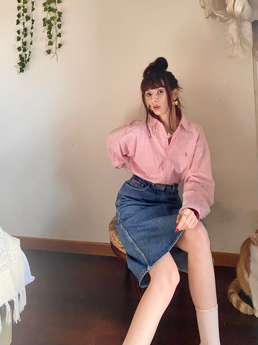 Gonna Carrera midi in jeans