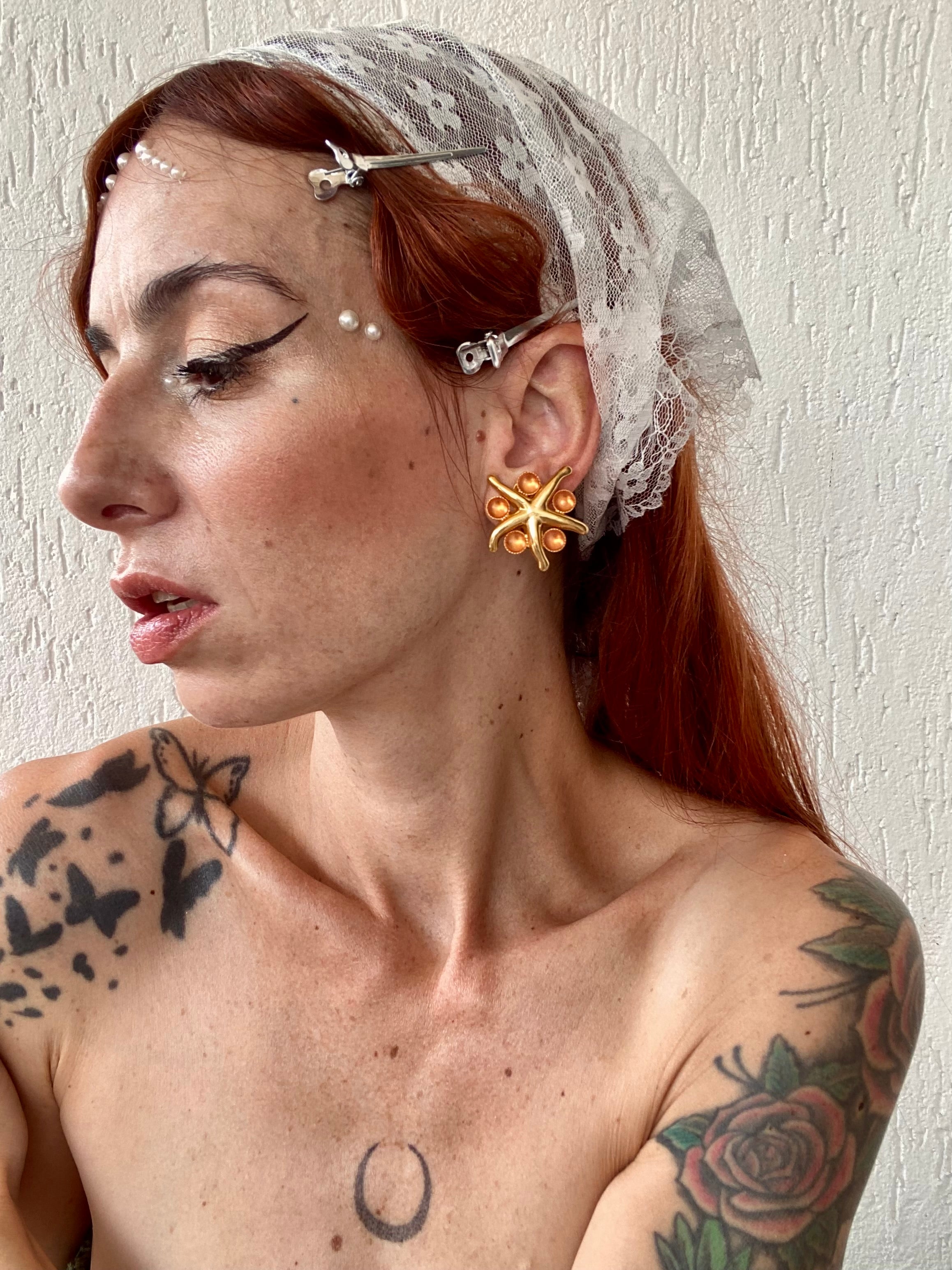 Stella marina orecchini a clip