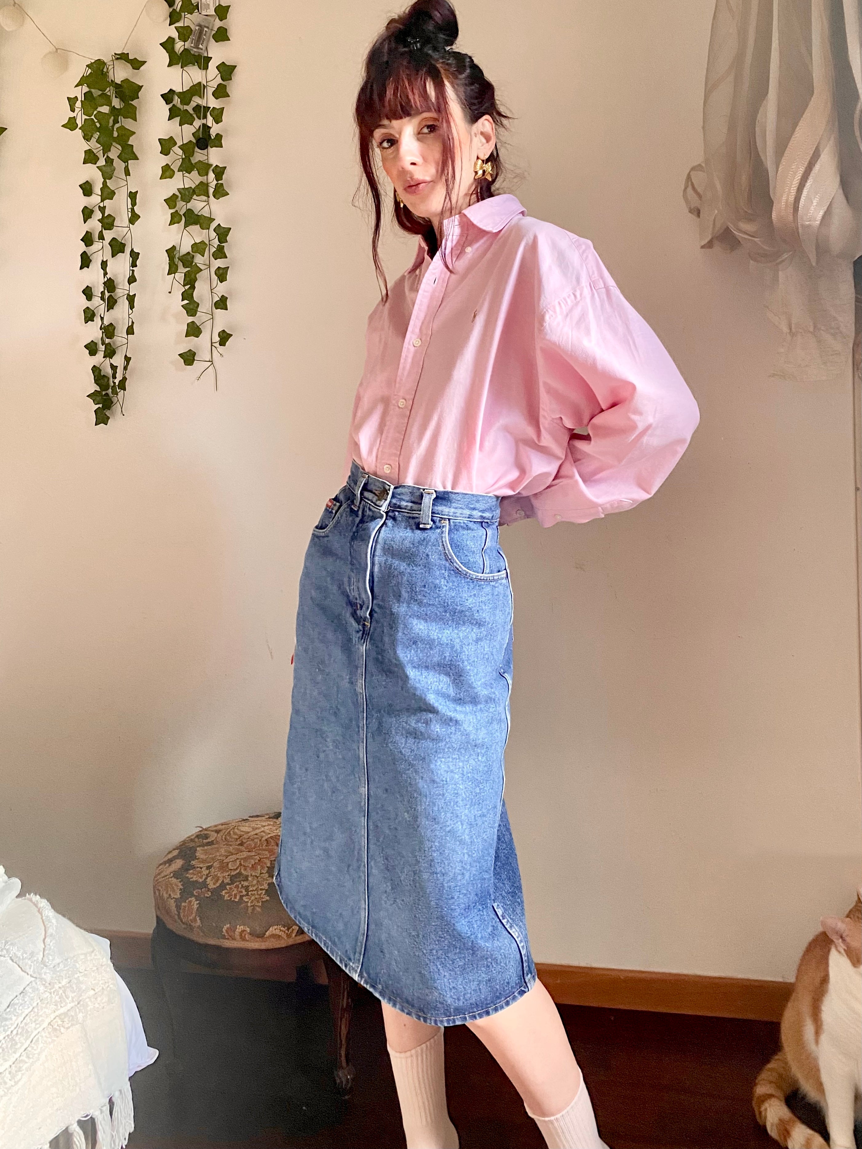 Gonna Carrera midi in jeans