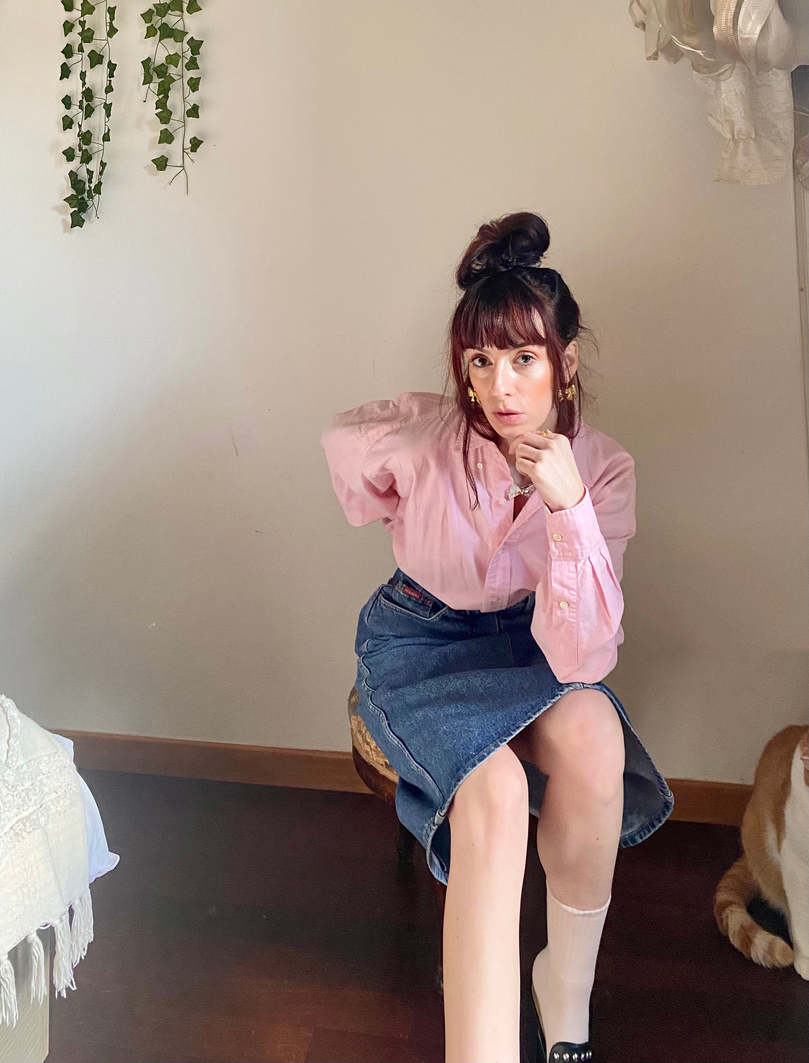 Gonna Carrera midi in jeans