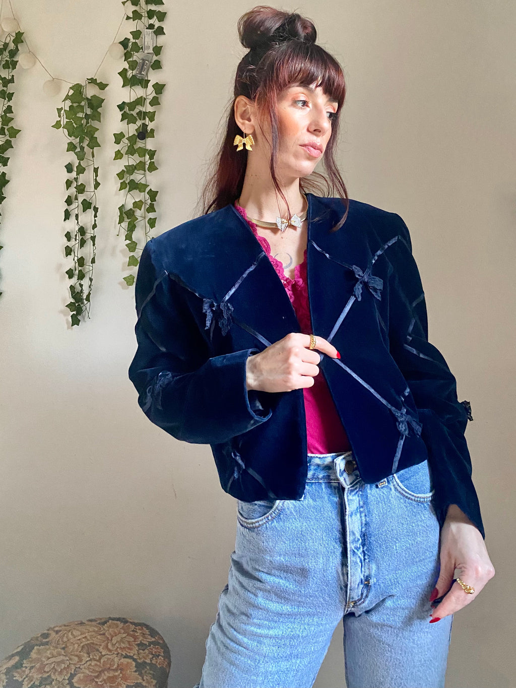 Blazer velvet bolero fiocchi