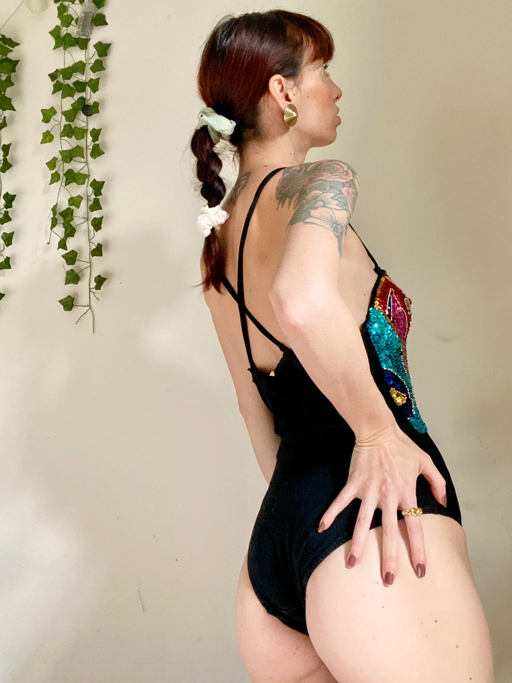 Body corsetto rigido con lustrini