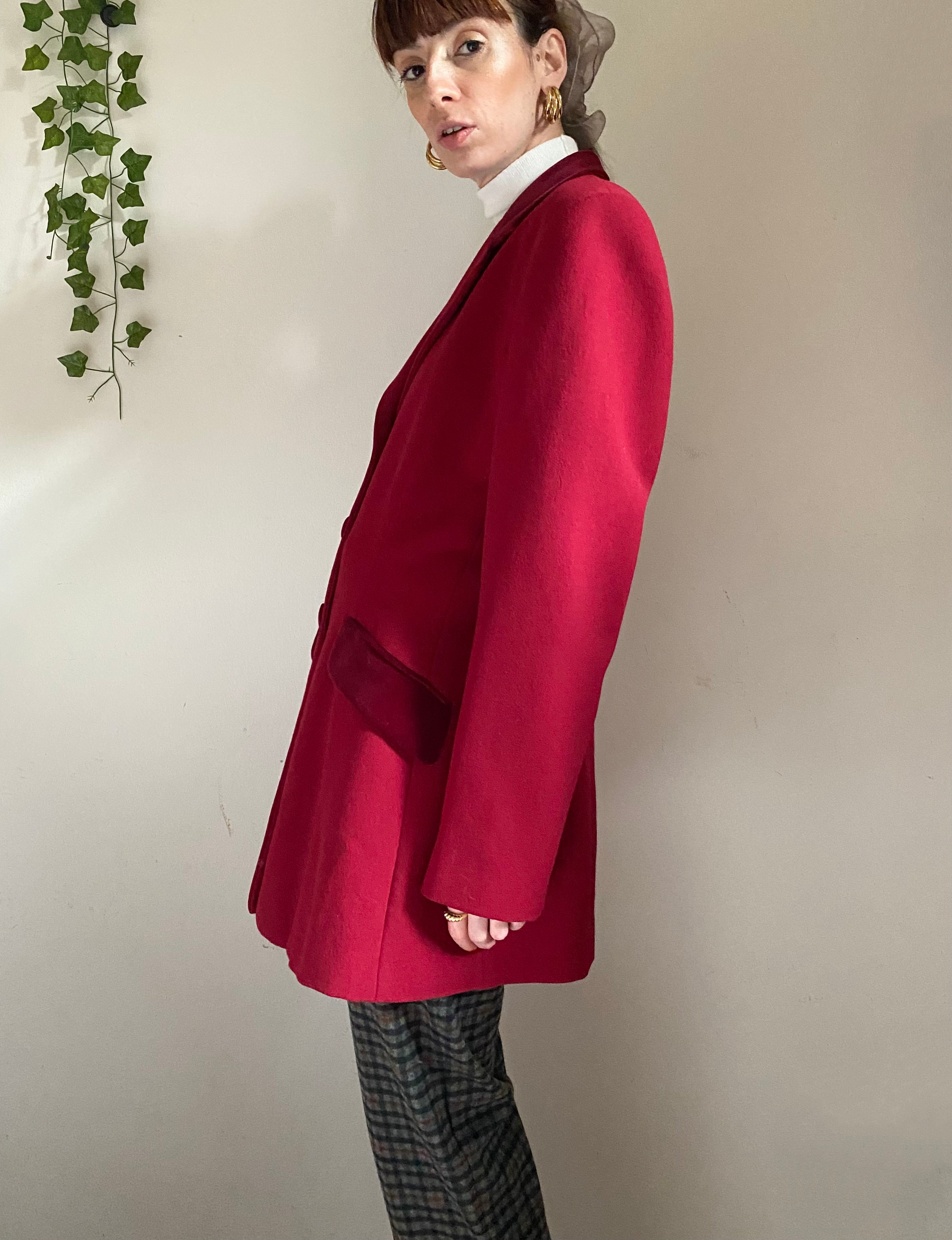 Blazer con dettagli in velluto monopetto