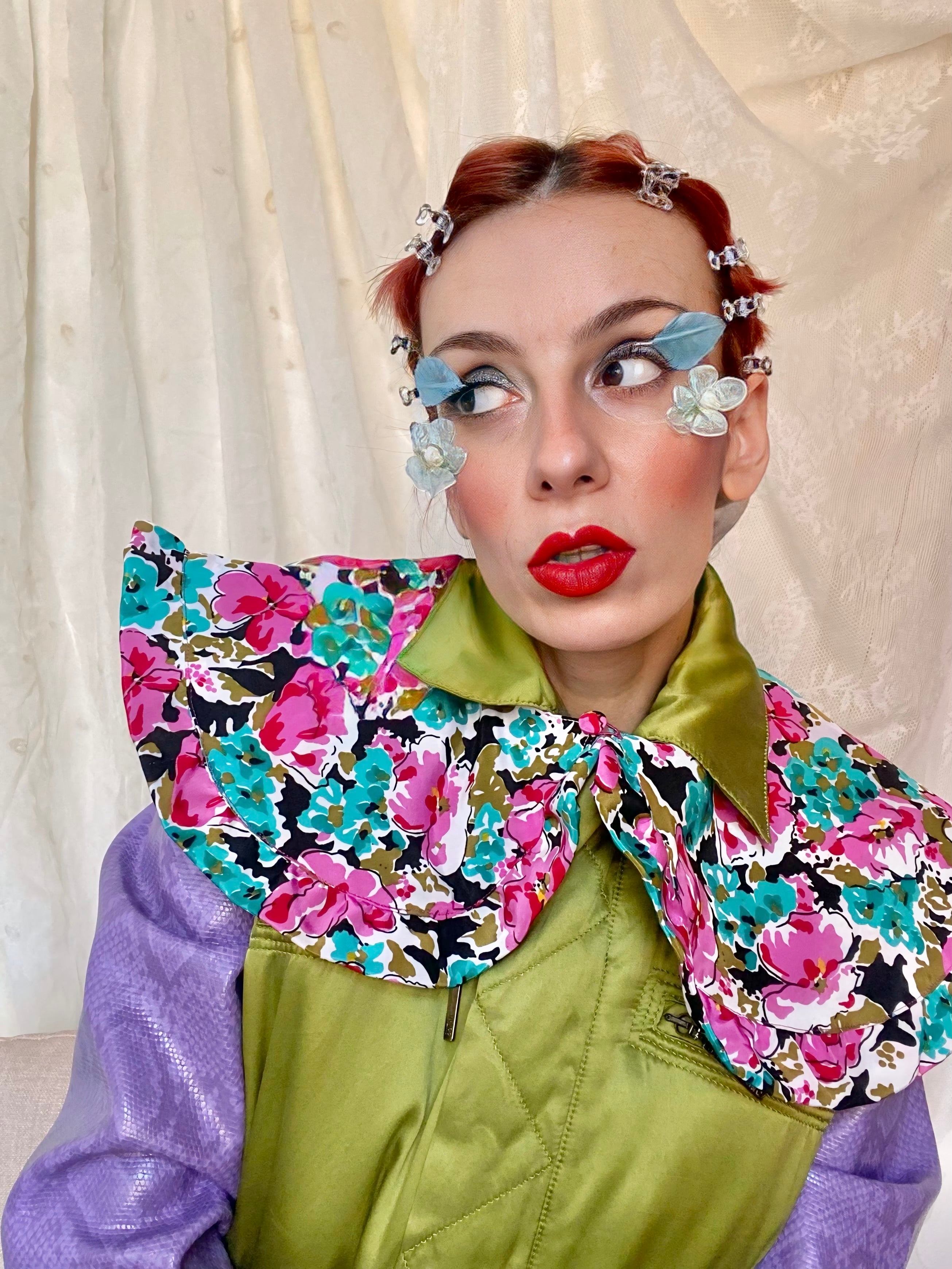 Maxi colletto Peter Pan floreale