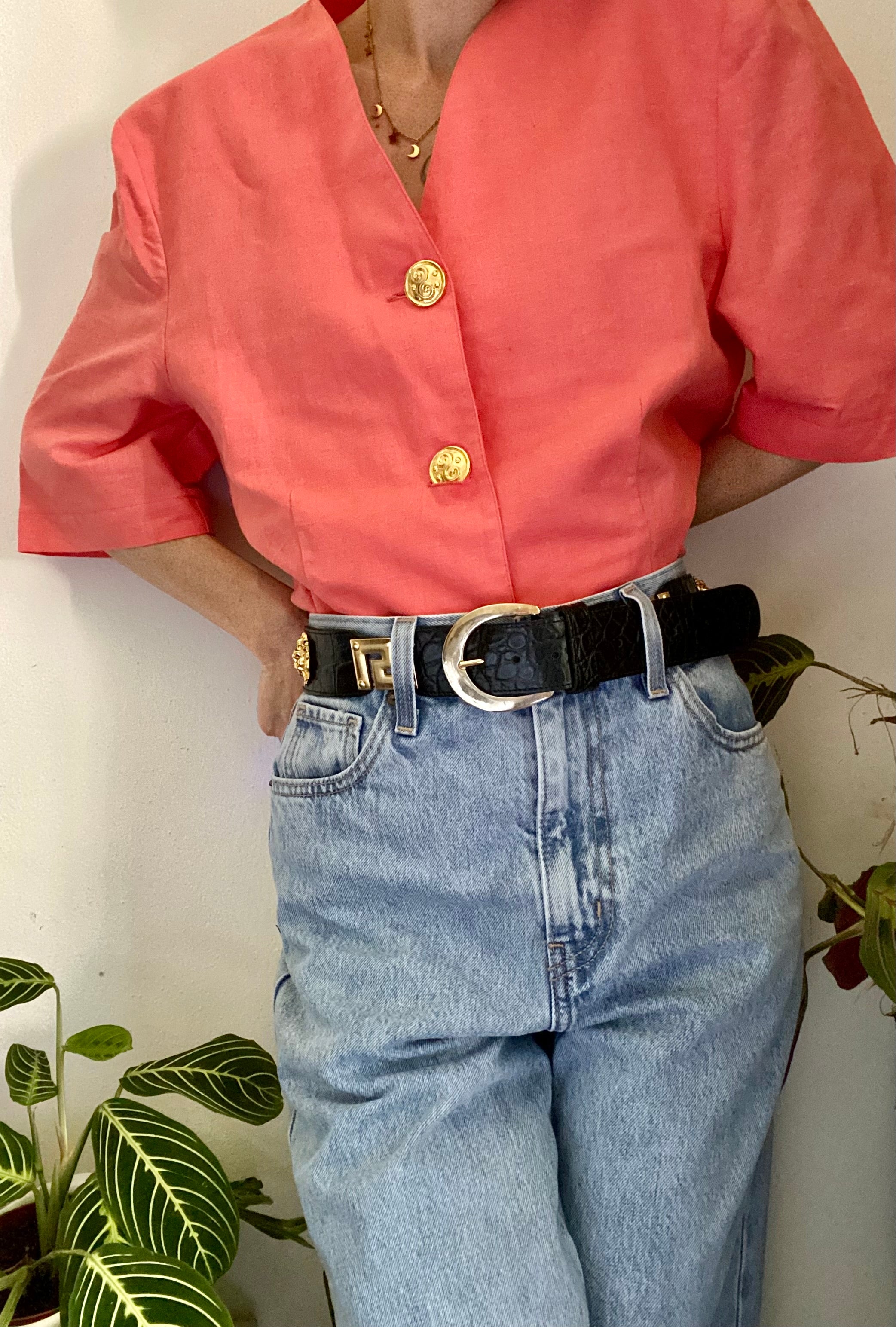 Ceinture Léone en cuir noir