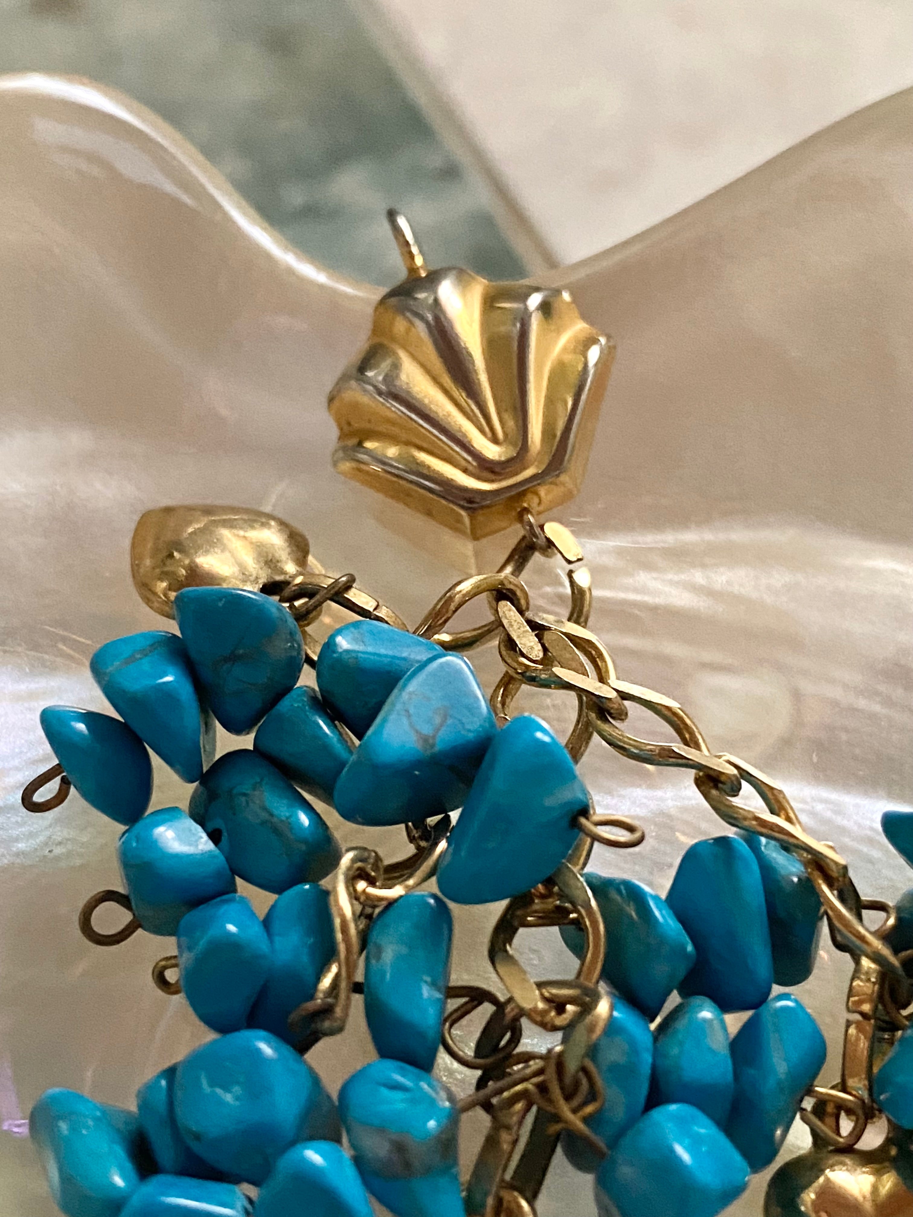 Ischia Orecchini a conchiglia e turchesi