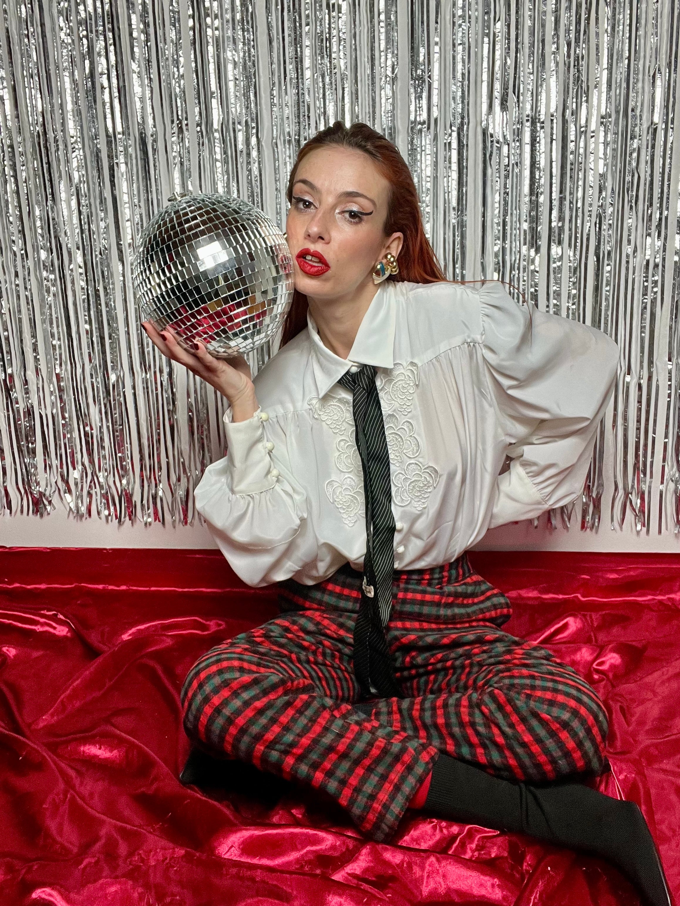 Pantalon d'équitation en laine tartan