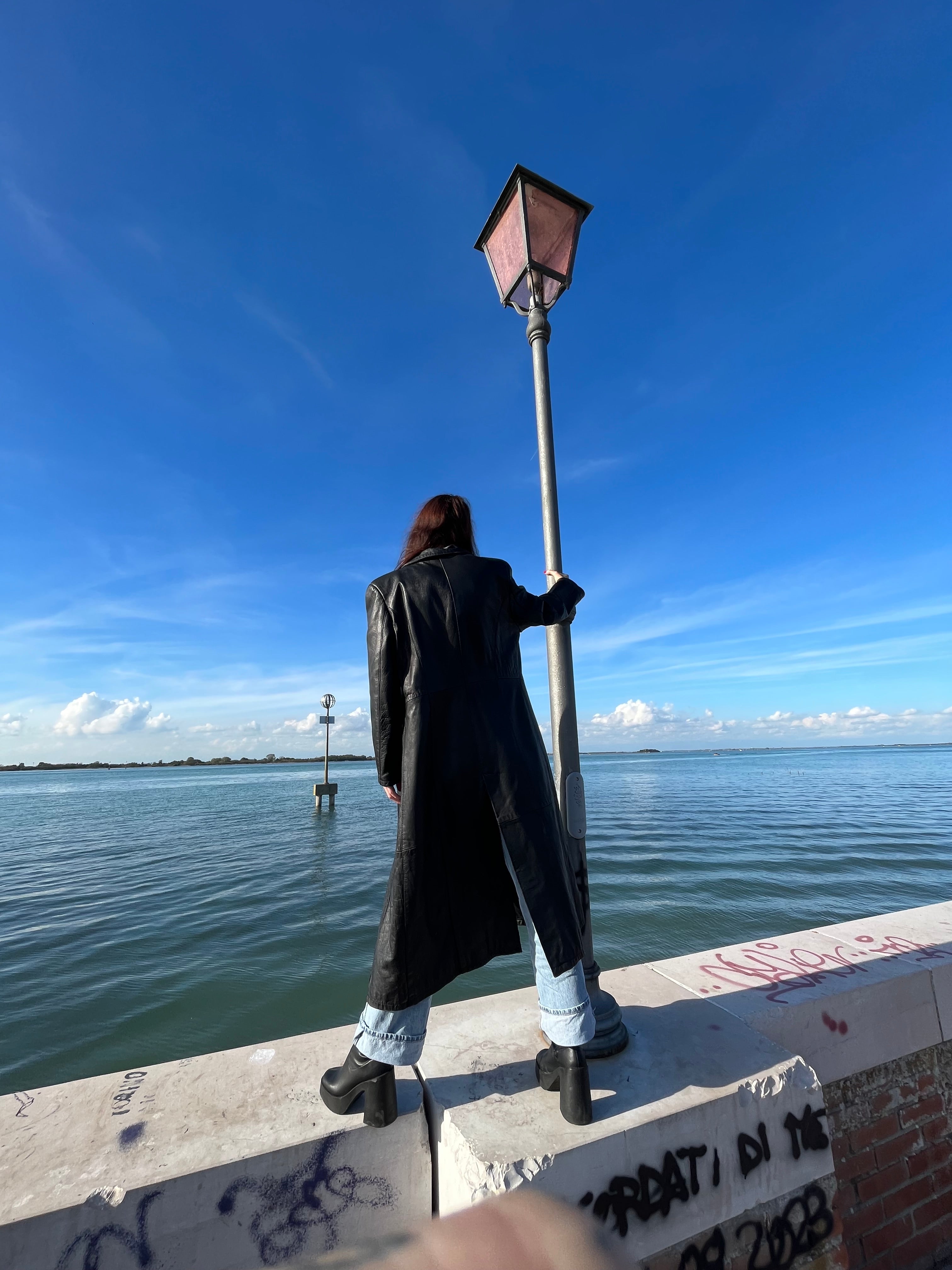 Cappotto lungo in pelle