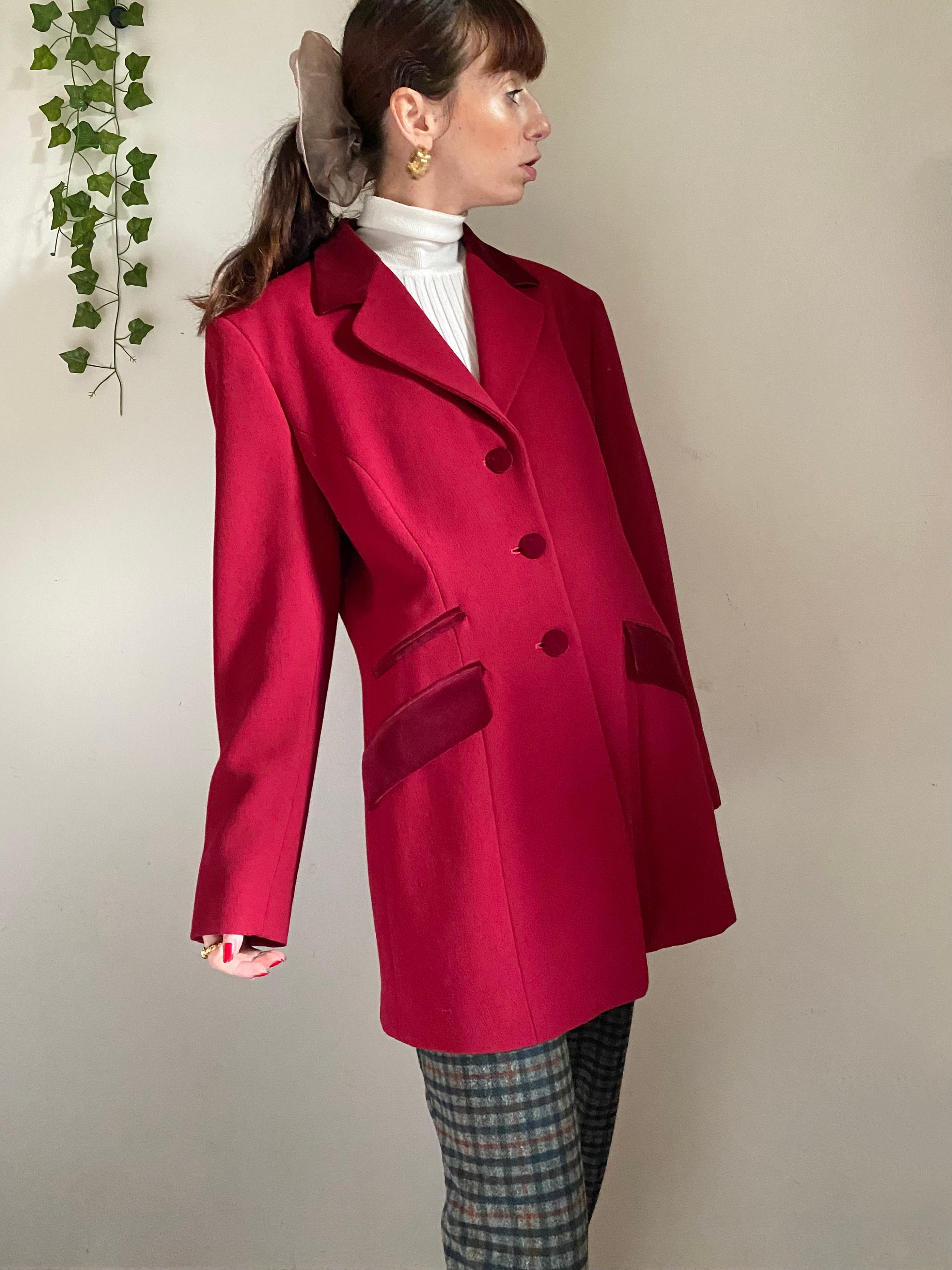 Blazer con dettagli in velluto monopetto