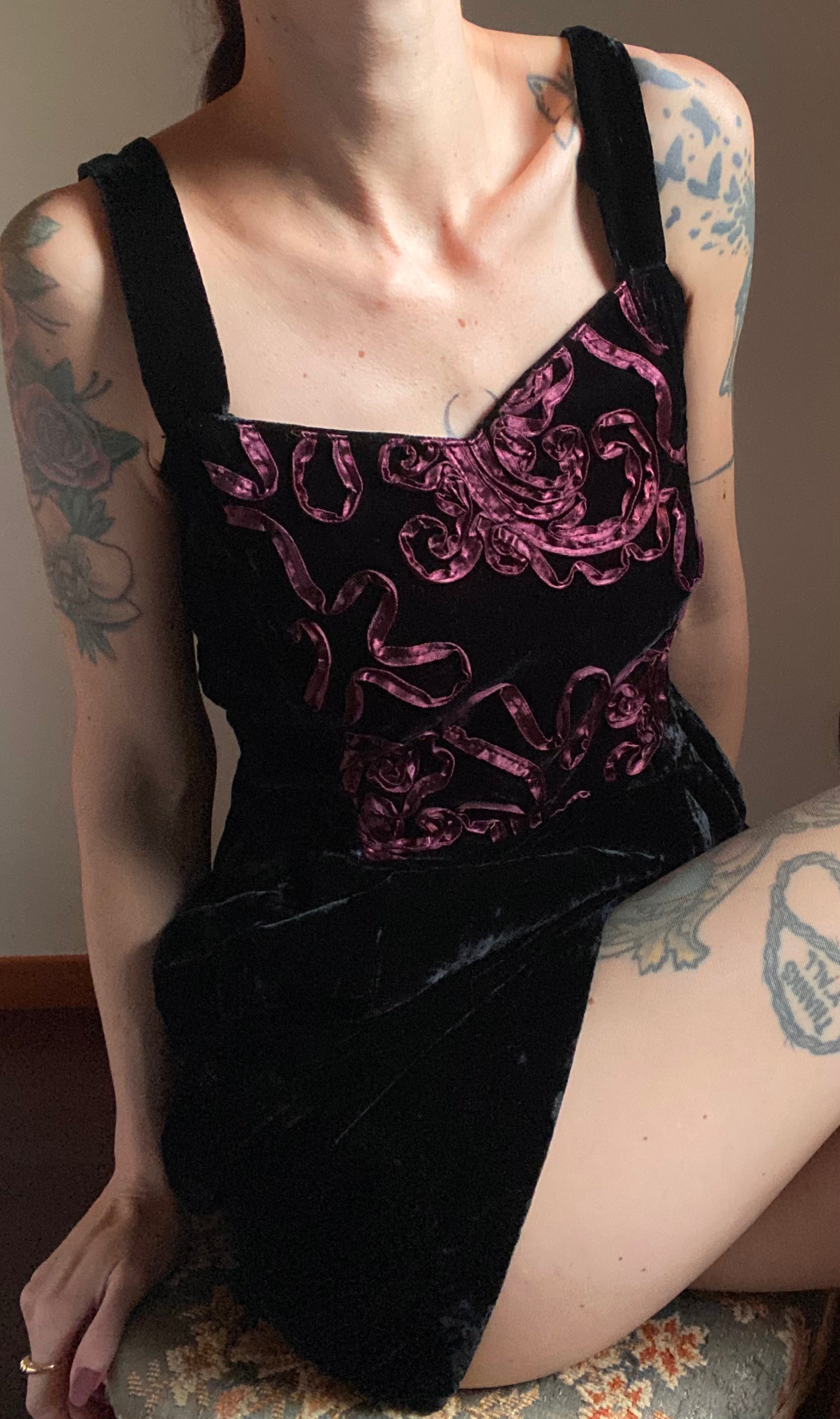 Mini abito da sera baloon in velluto