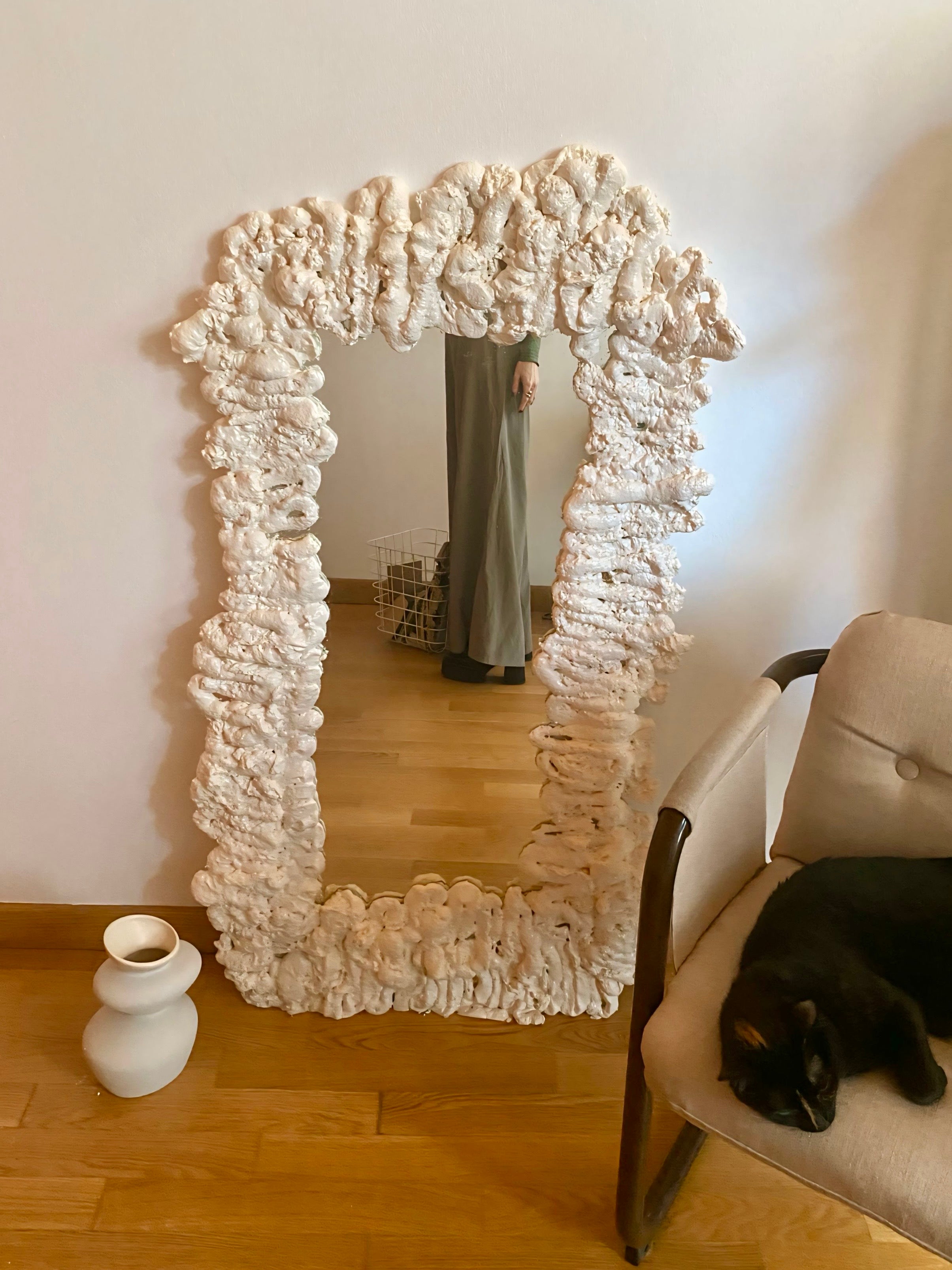 Pantalone salvia in pura seta