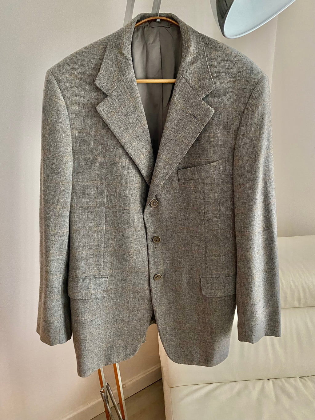 Blazer boxy gris cendré à simple boutonnage