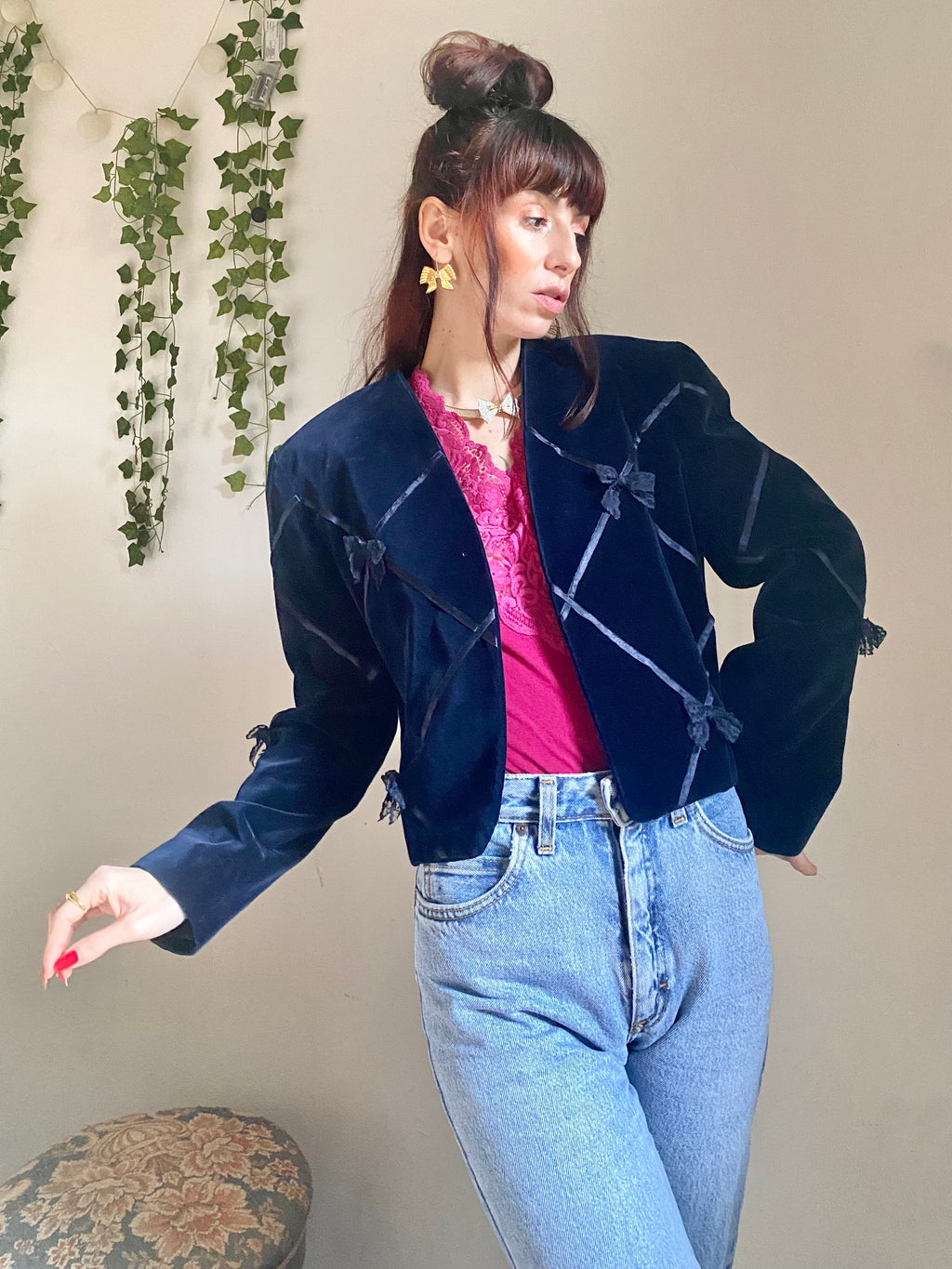 Blazer velvet bolero fiocchi