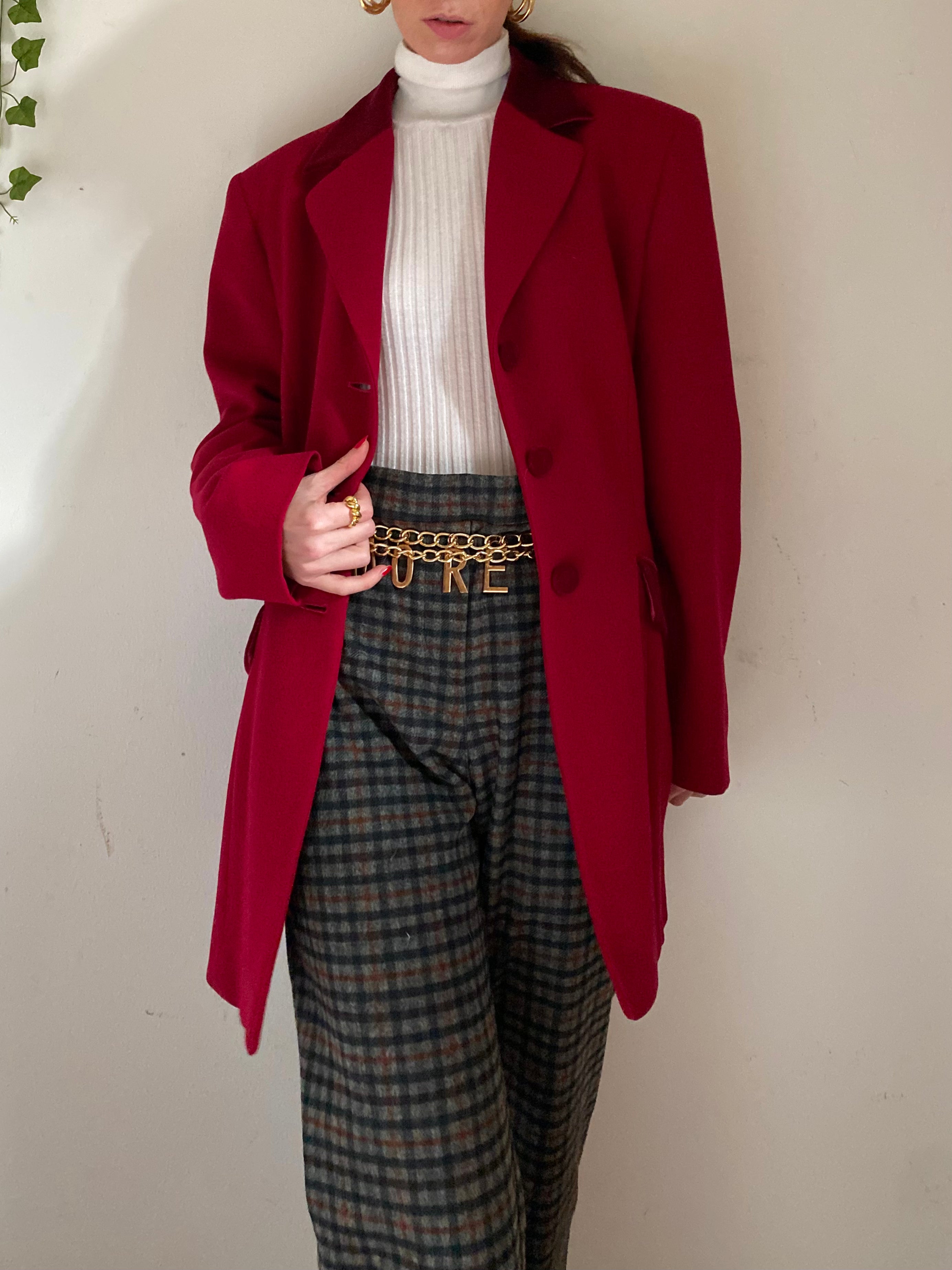 Blazer con dettagli in velluto monopetto