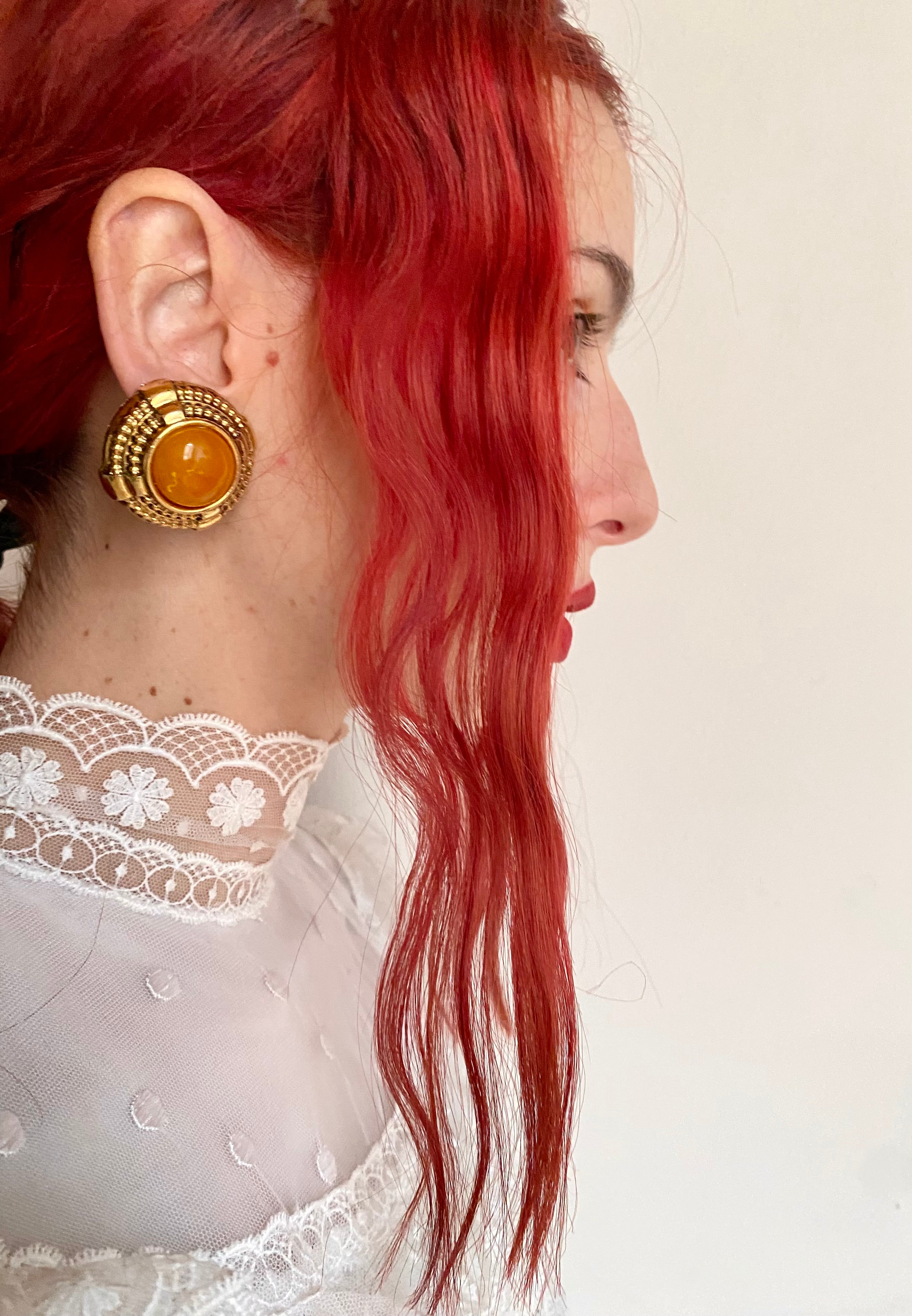 Orecchini a bottone in plastichina ‘60s