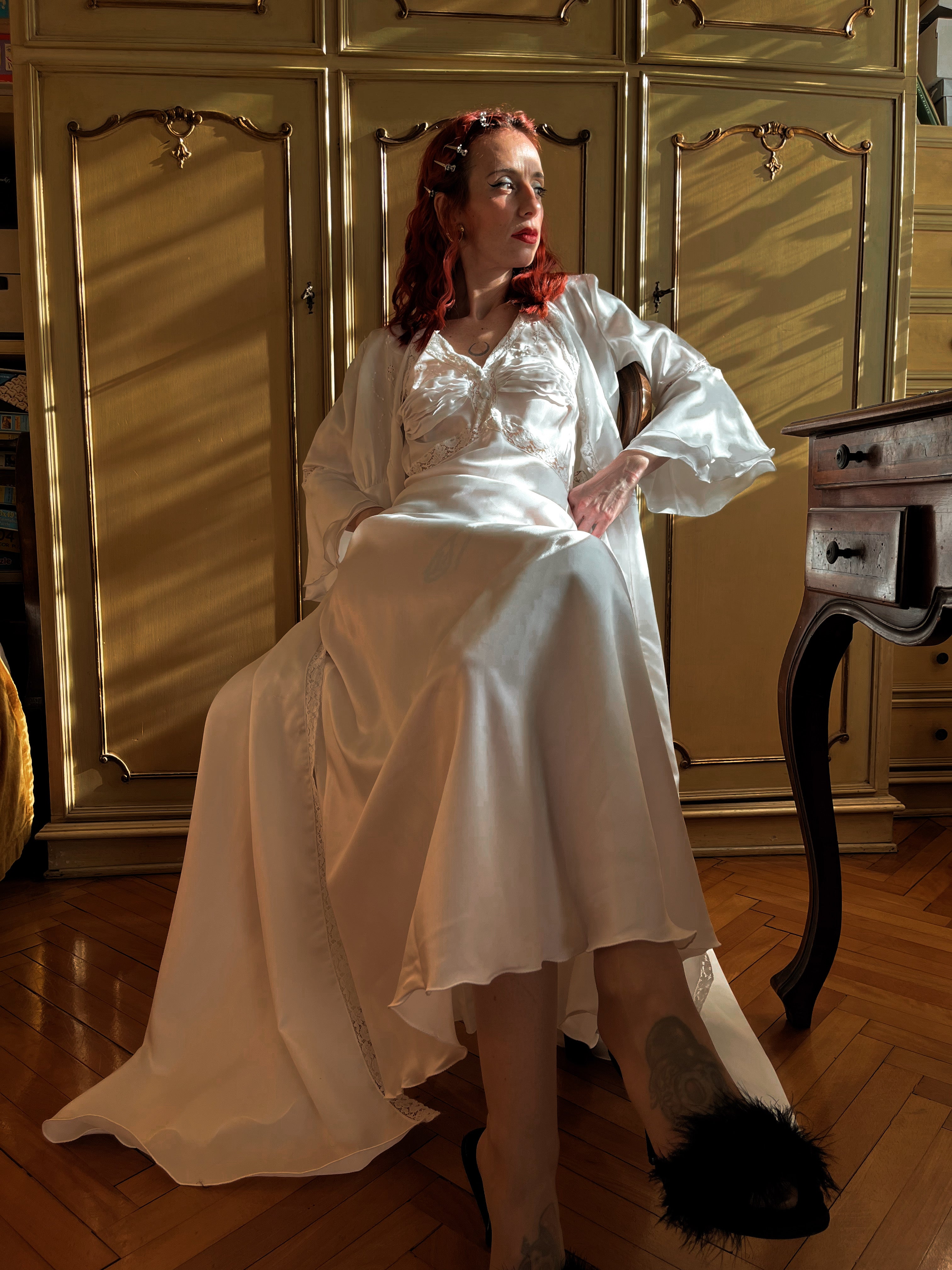 Set sottoveste e vestaglia anni ‘70s