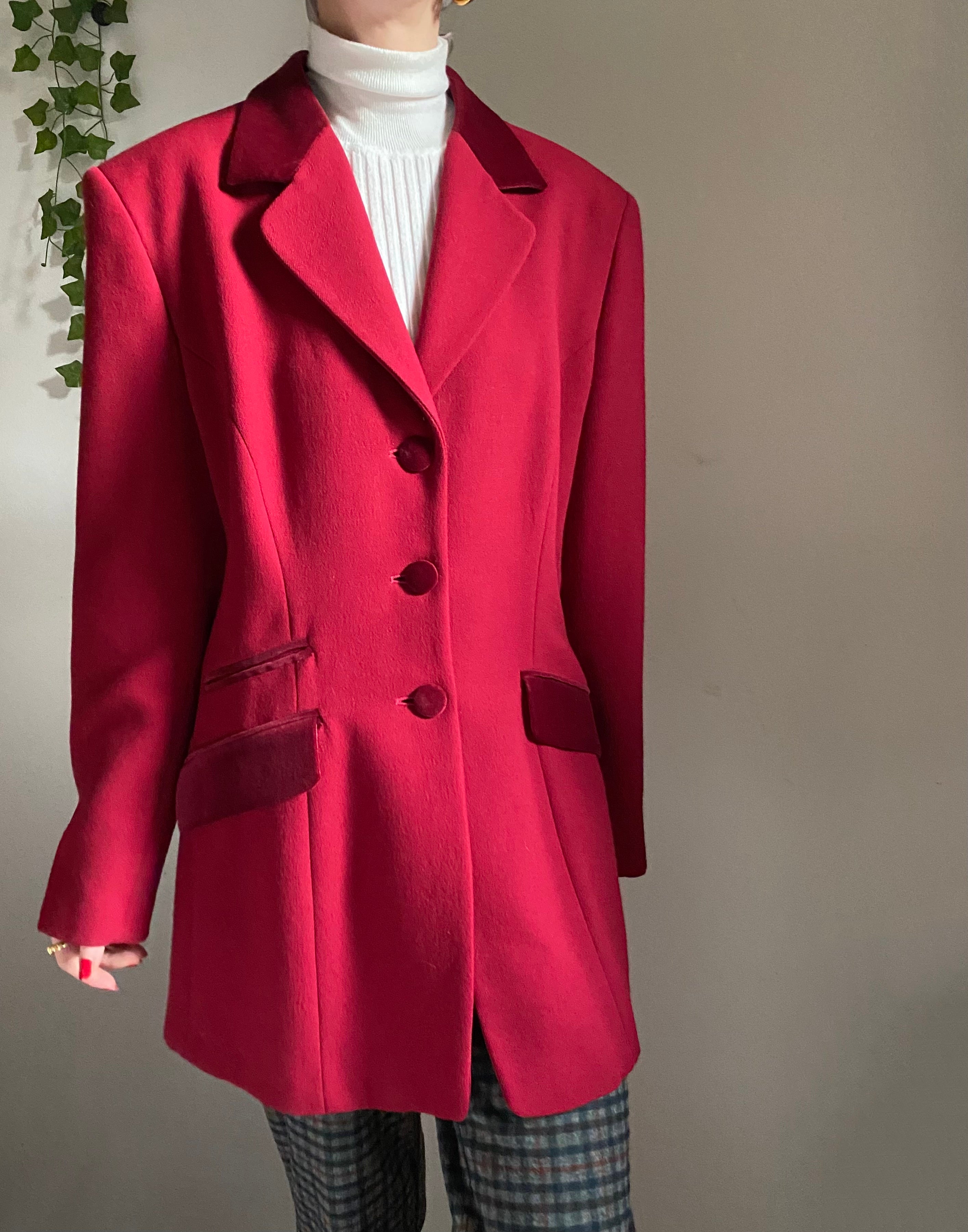 Blazer con dettagli in velluto monopetto