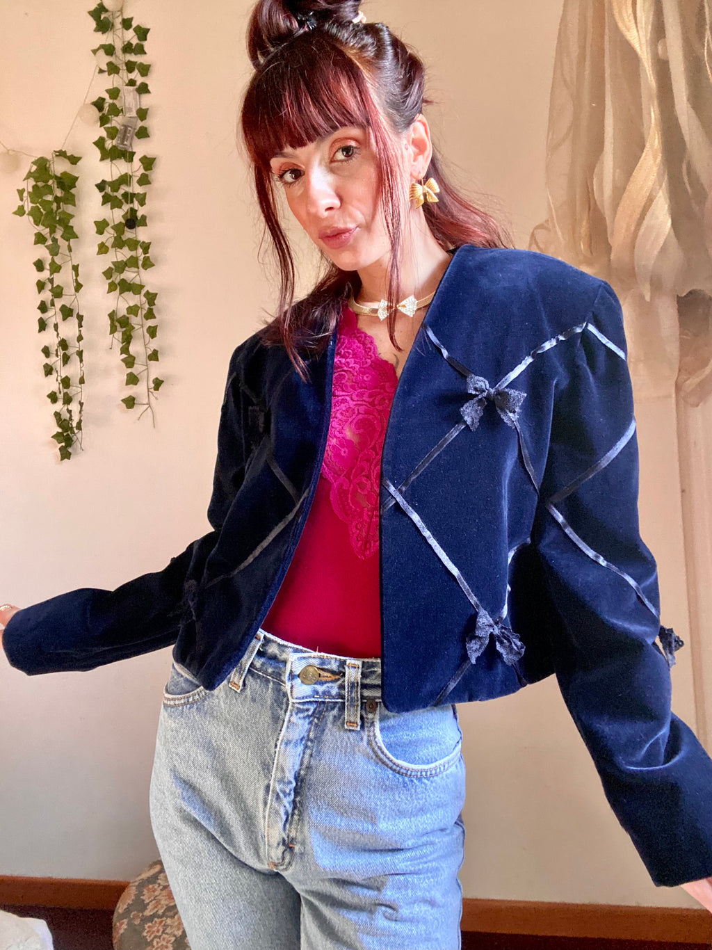 Blazer velvet bolero fiocchi