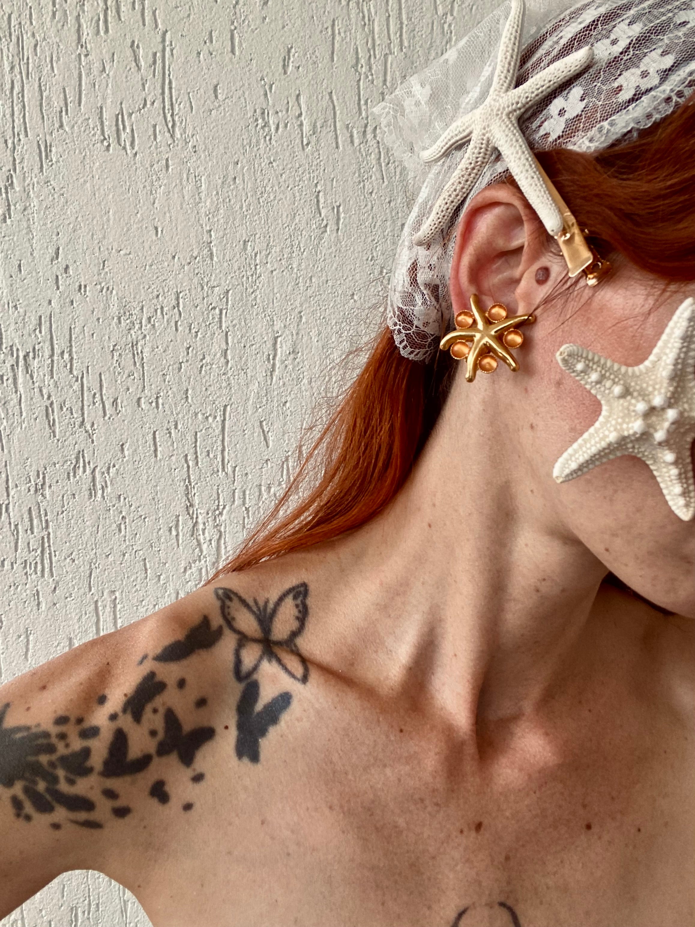 Stella marina orecchini a clip