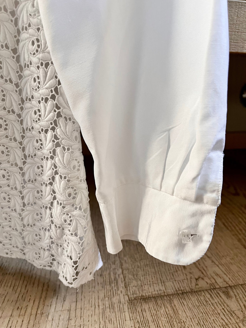 Camicia in pizzo macramè a palloncino