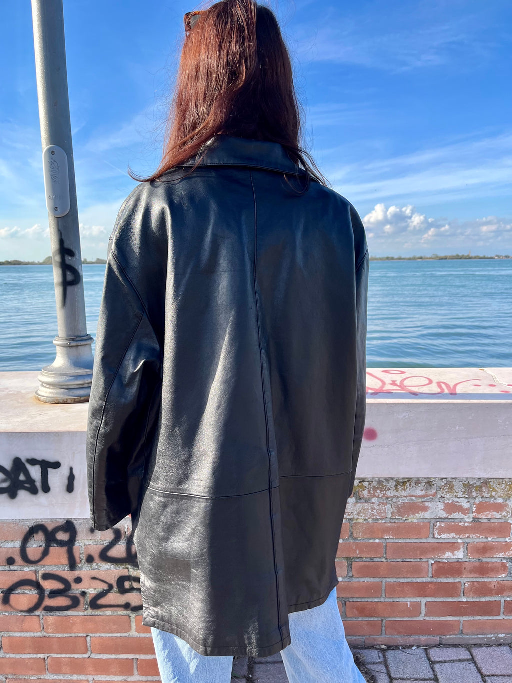 Cappotto lungo in pelle