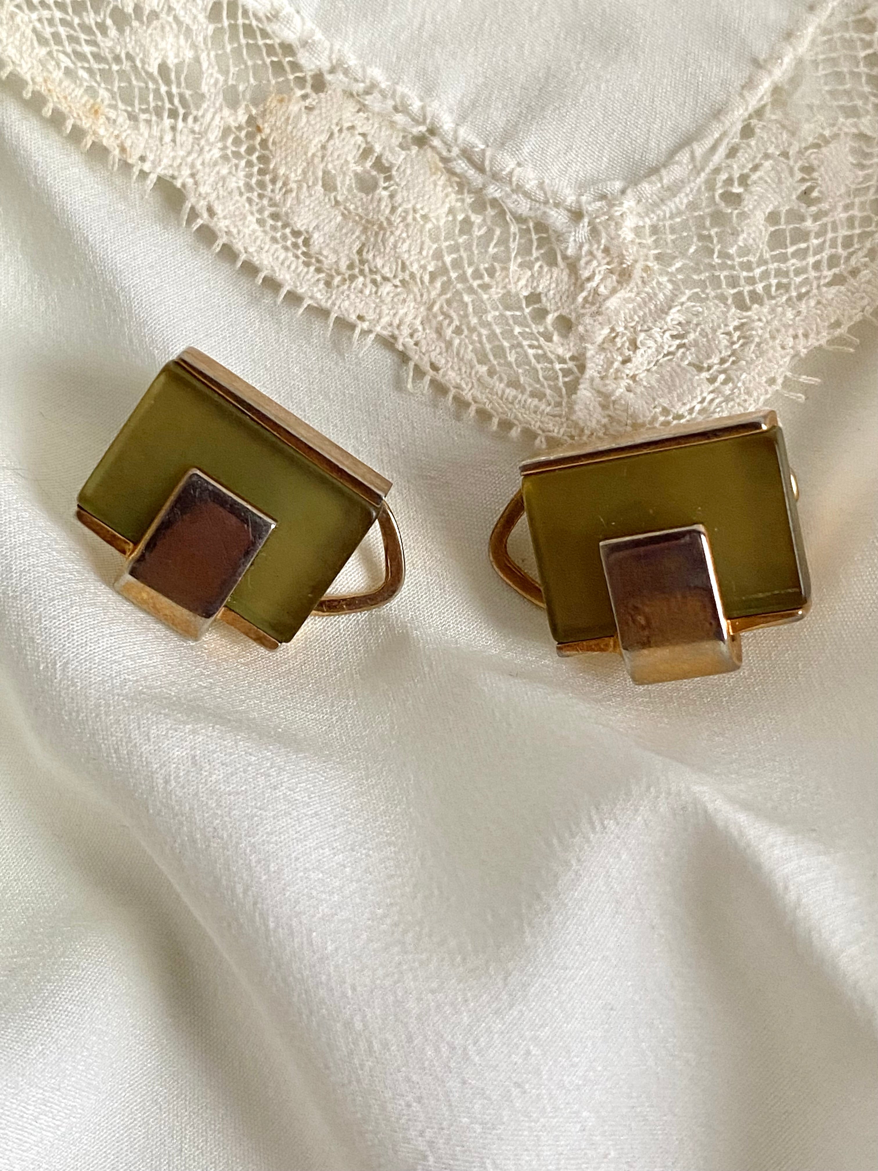 Orecchini a clip oliva ‘60s