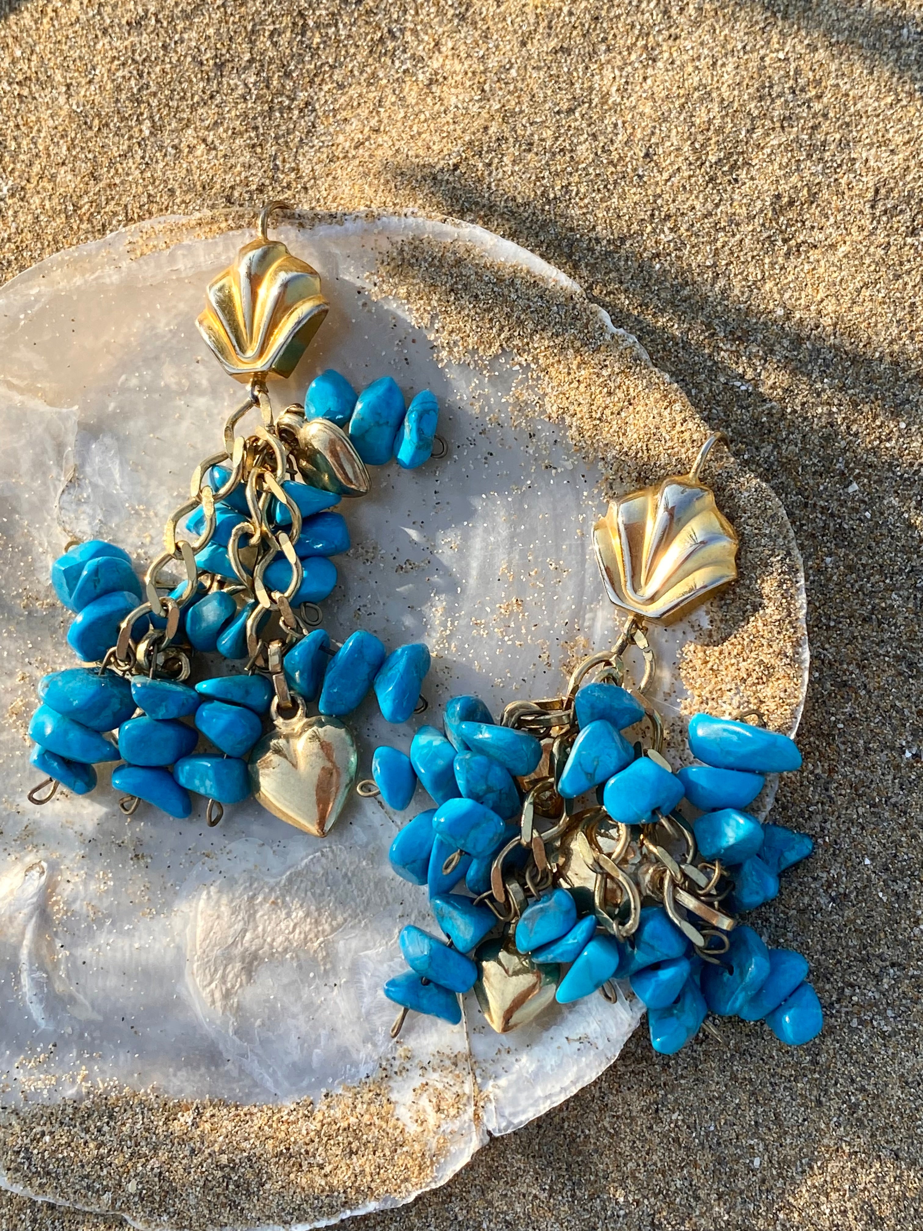 Ischia Orecchini a conchiglia e turchesi