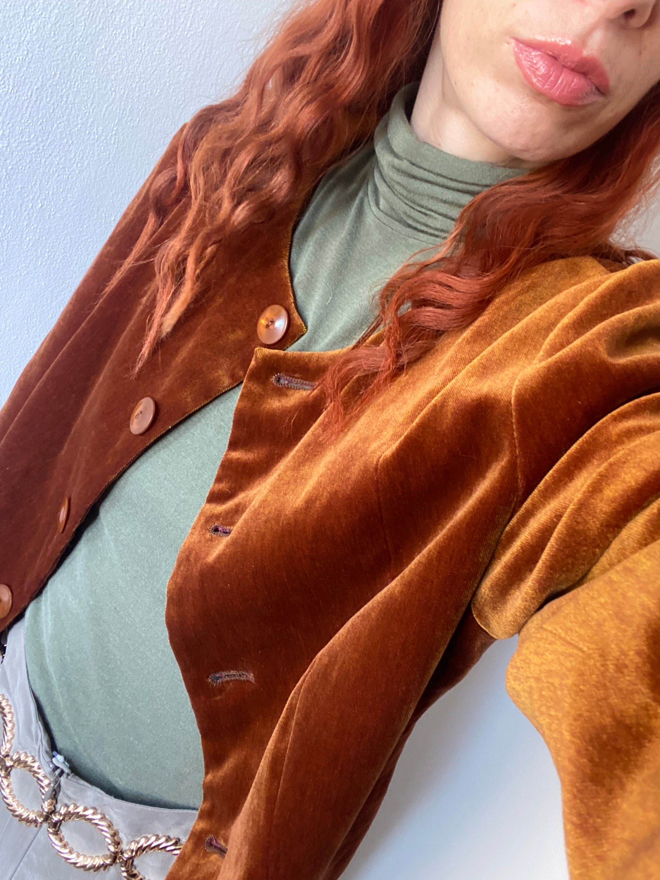 Blazer caramello in velluto