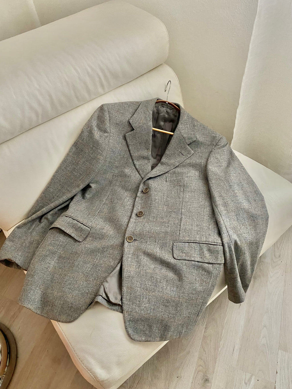 Blazer boxy gris cendré à simple boutonnage