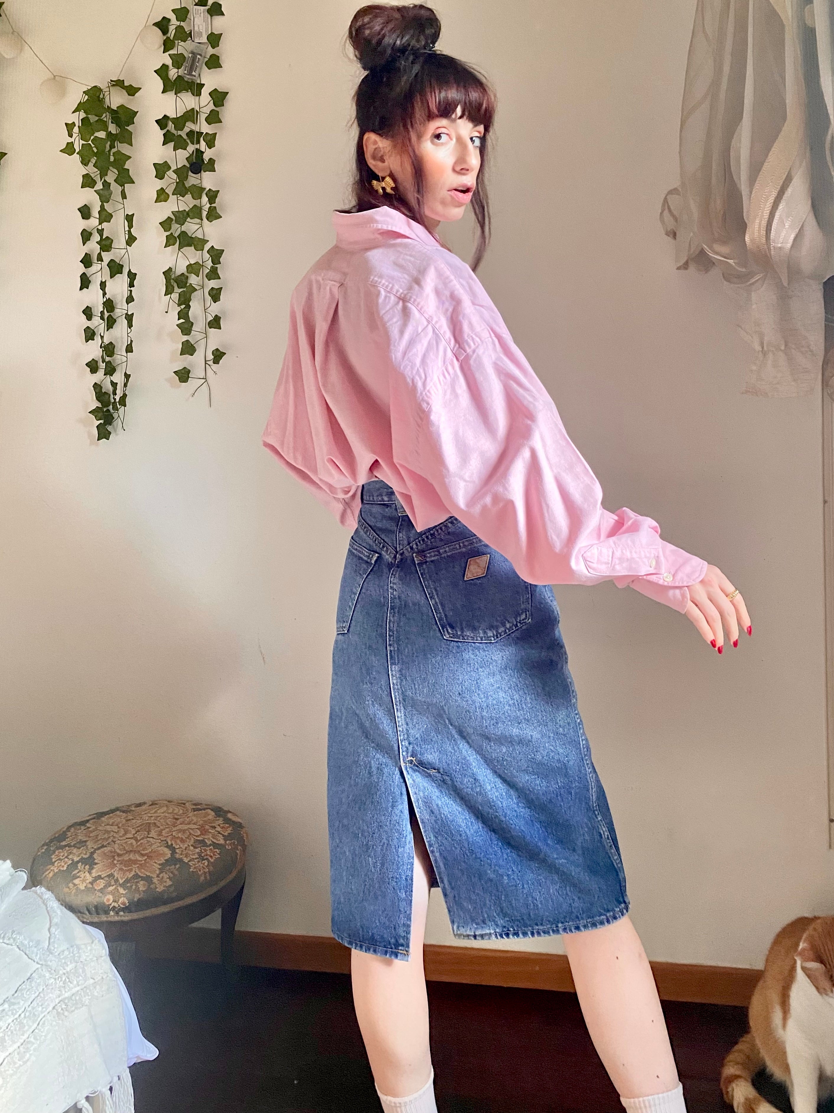 Gonna Carrera midi in jeans