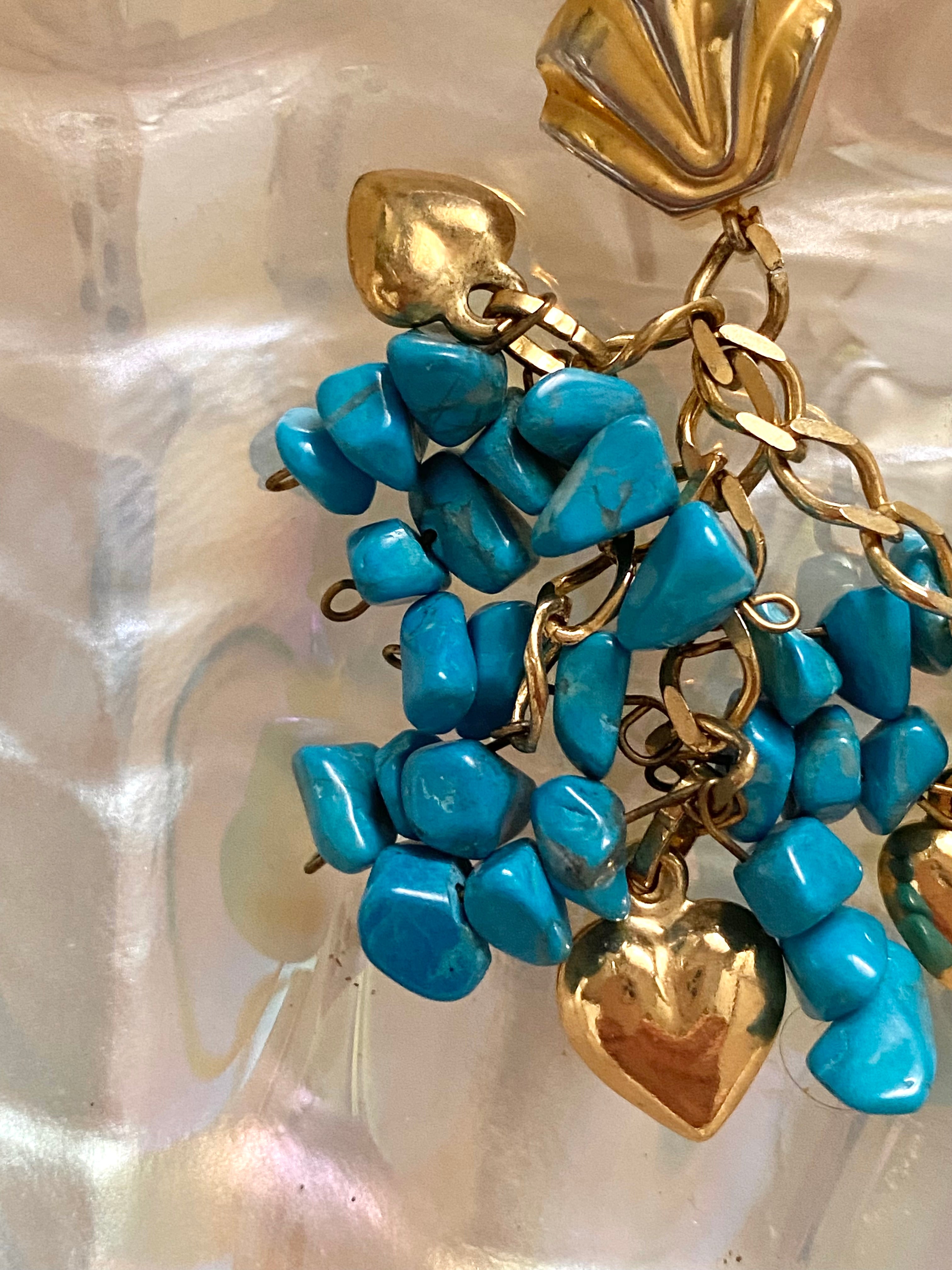 Ischia Orecchini a conchiglia e turchesi