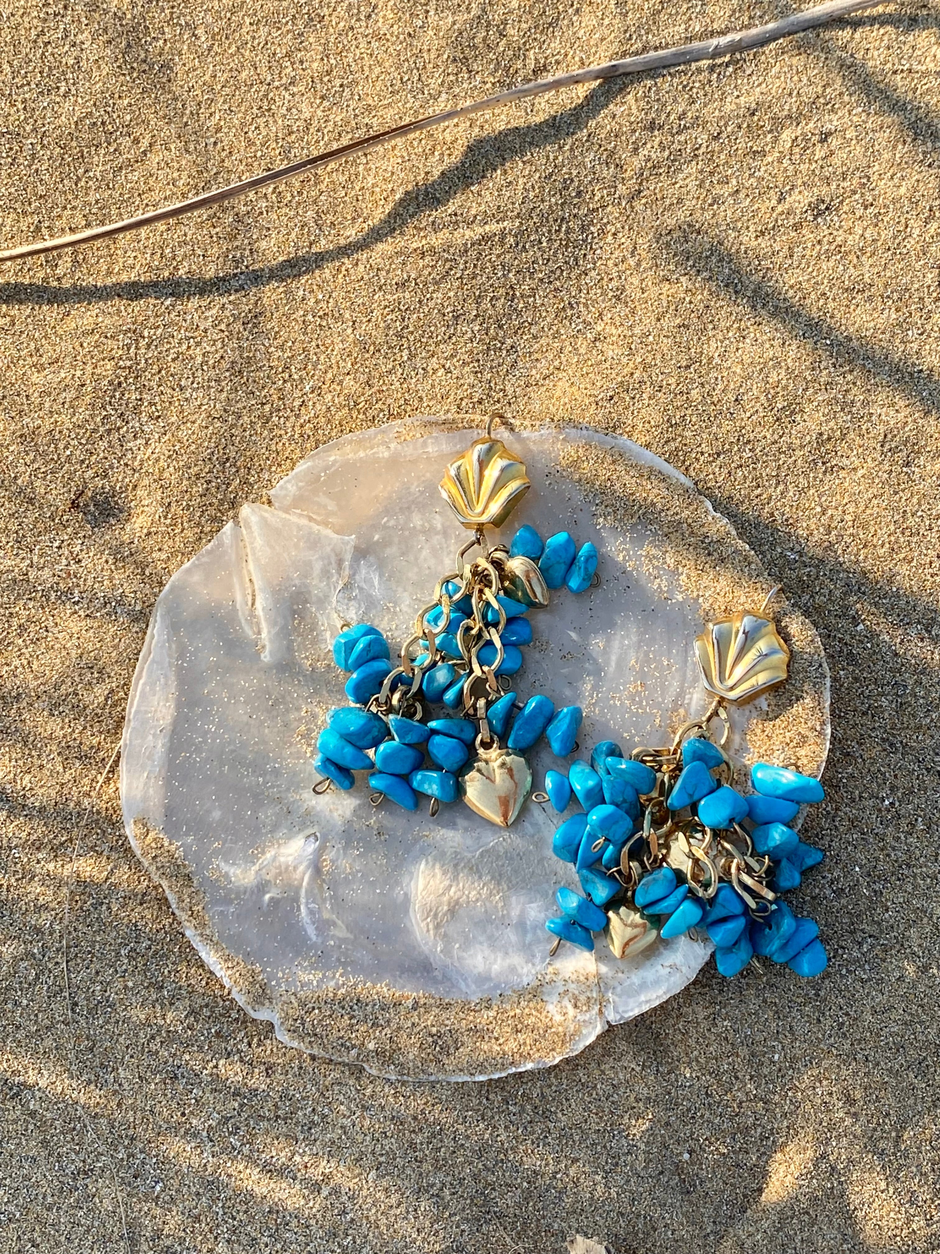 Ischia Orecchini a conchiglia e turchesi