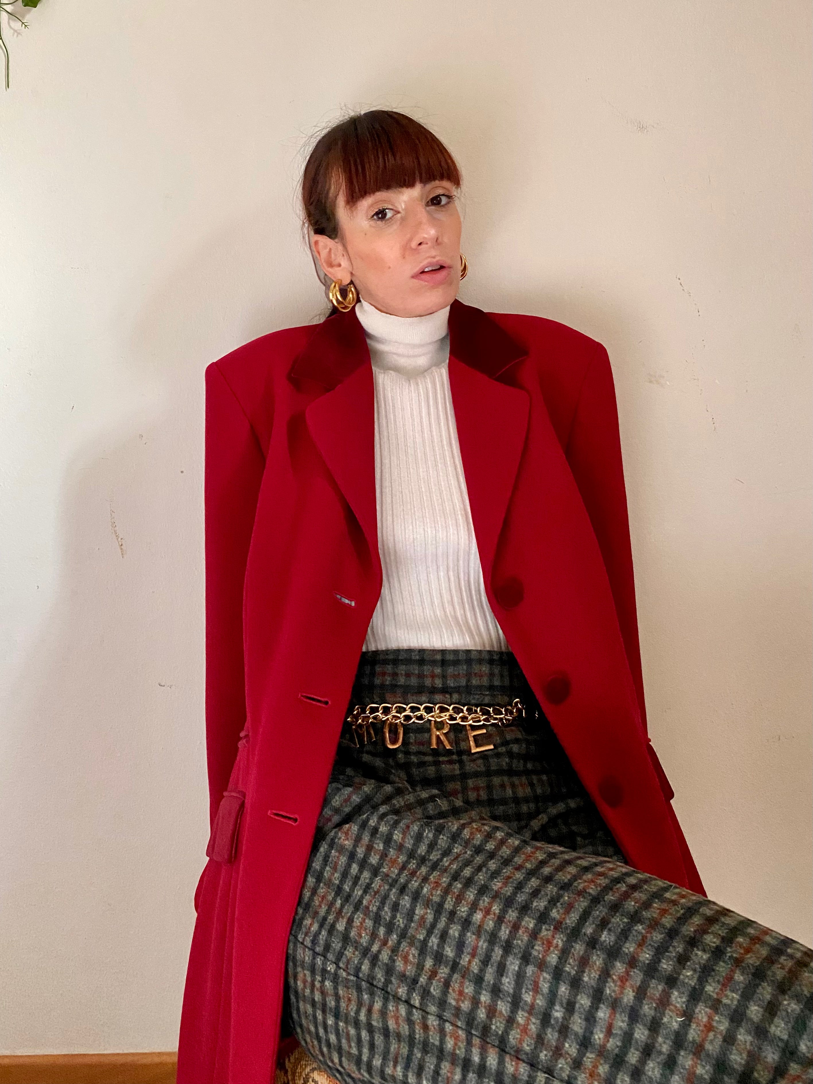 Blazer con dettagli in velluto monopetto