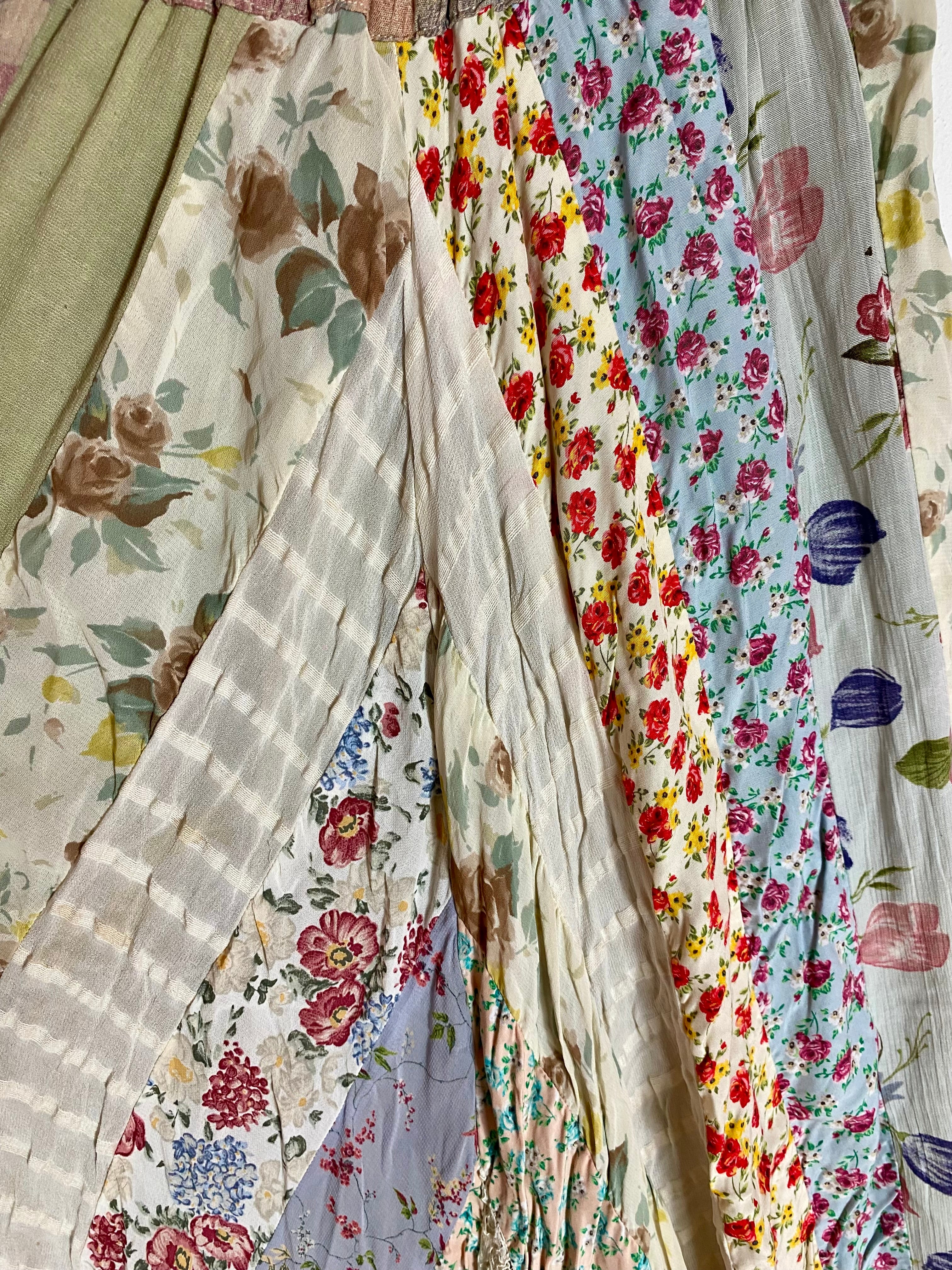 Gonna midi effetto stropicciato 70s