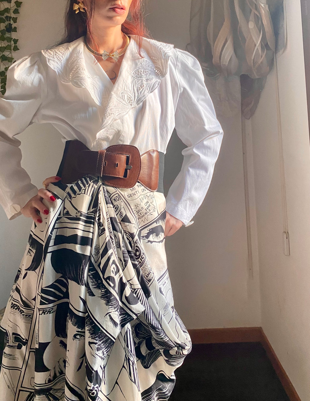 Blusa con colletto alla marinara