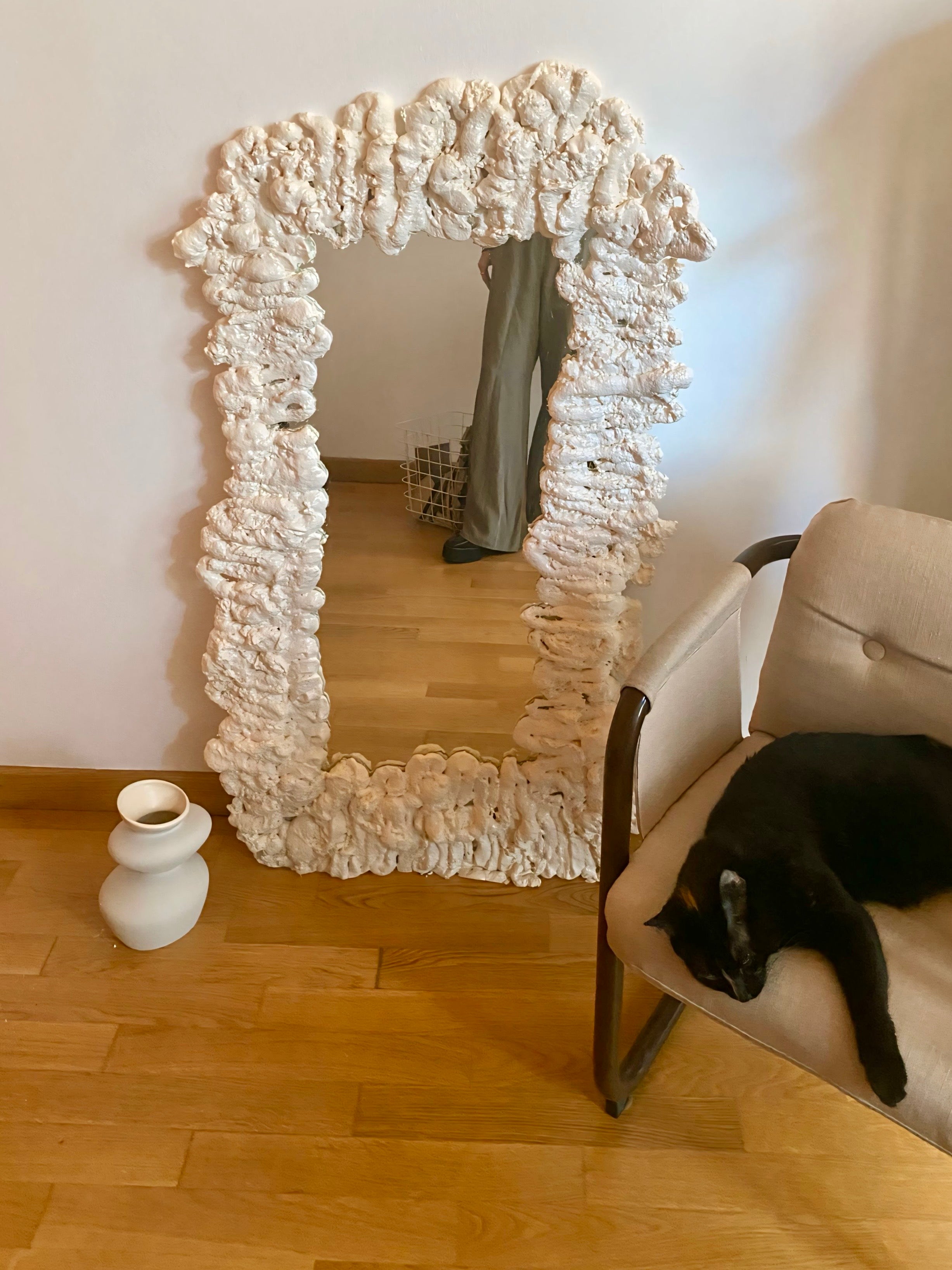 Pantalone salvia in pura seta