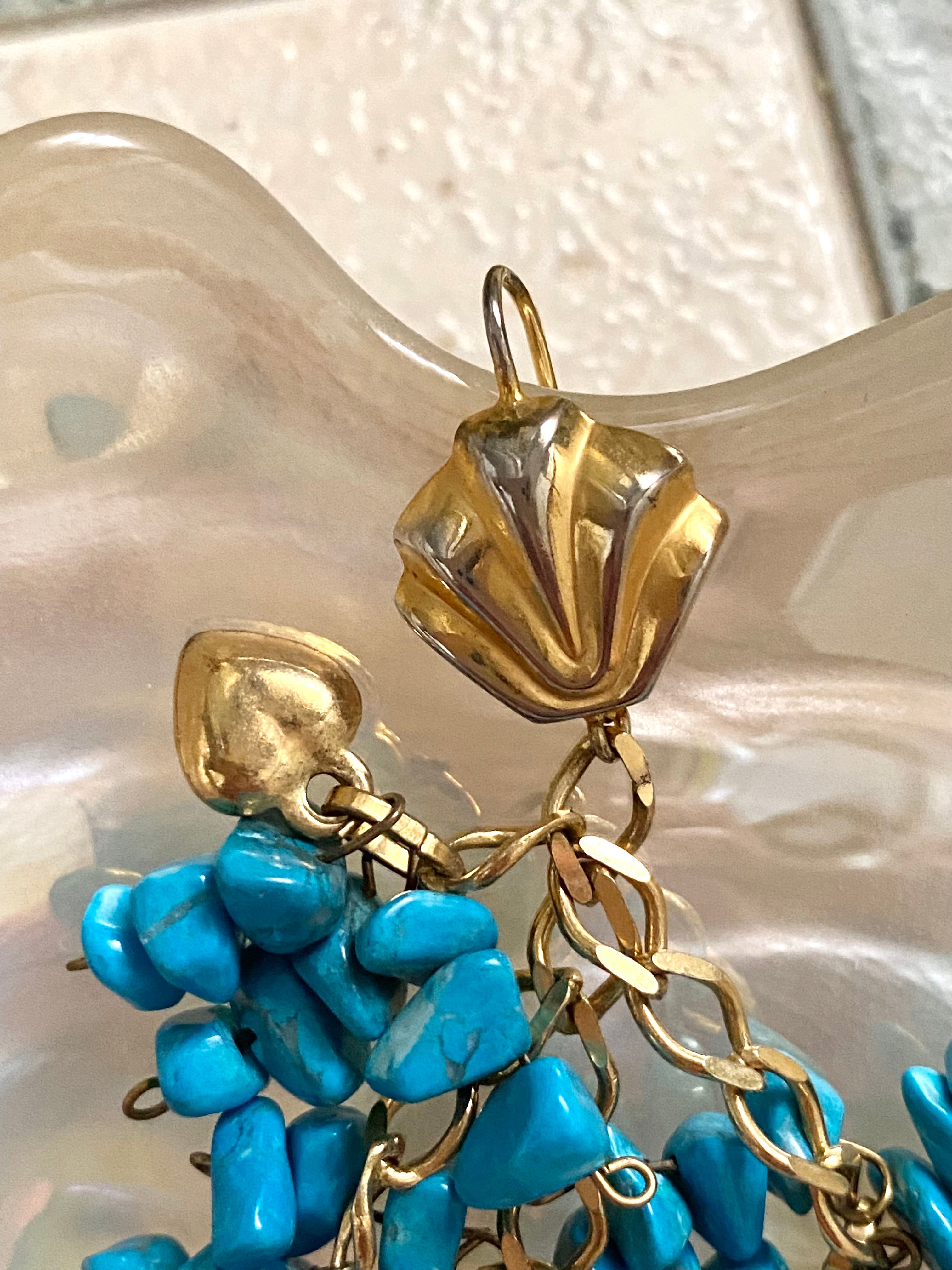 Ischia Orecchini a conchiglia e turchesi